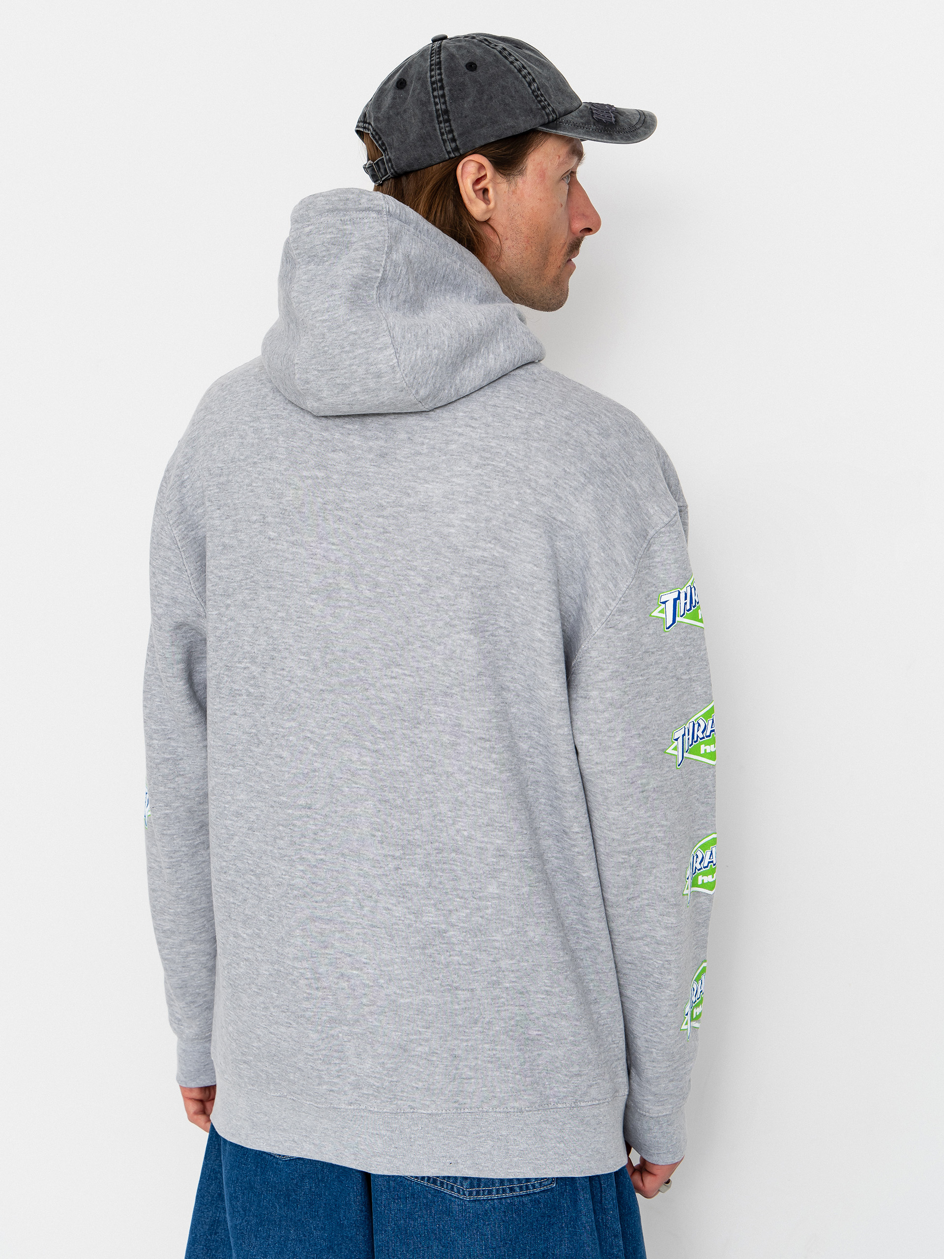 Hanorac cu glugă HUF X Thrasher Logo HD (heather grey)