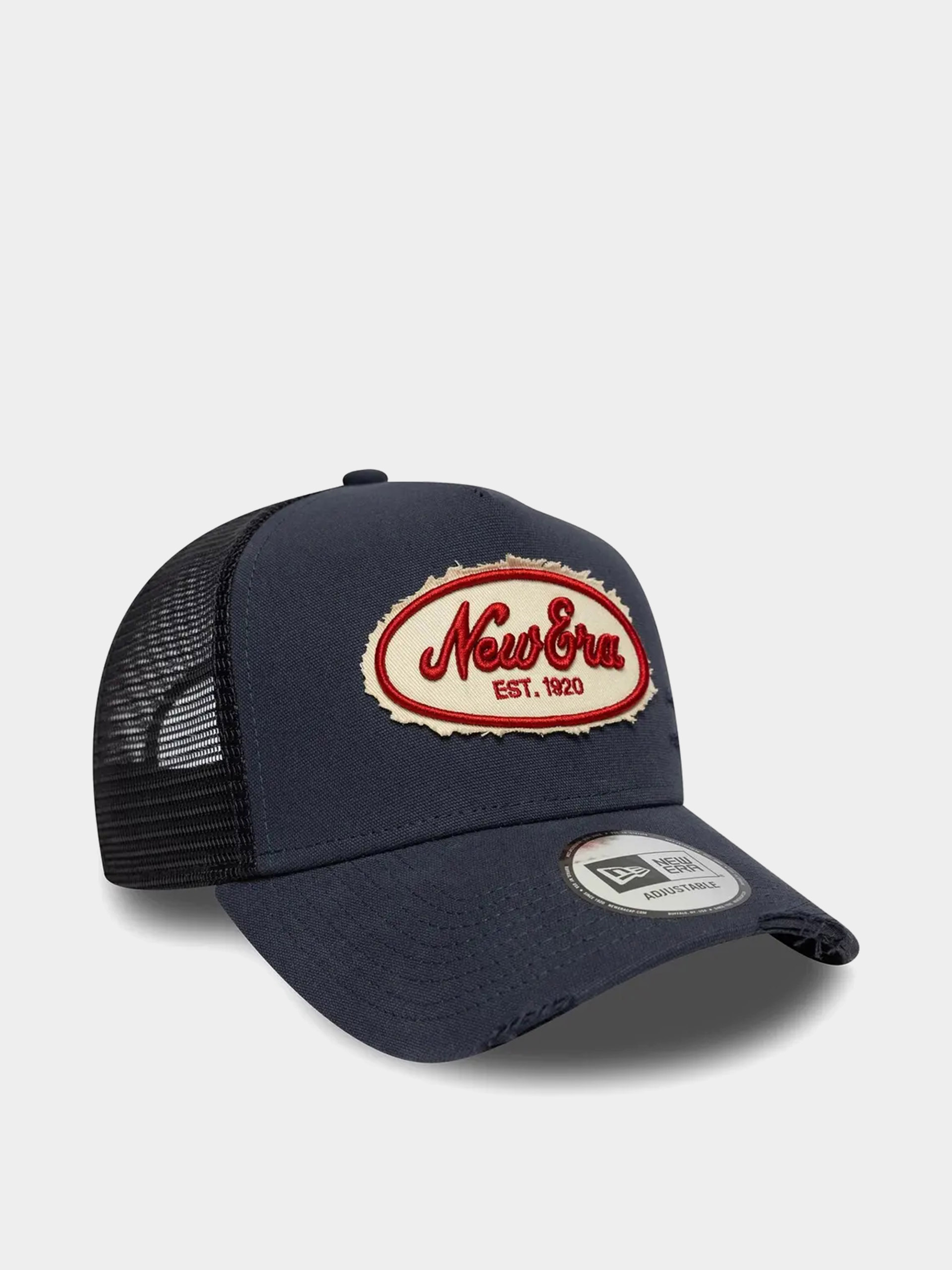 Șapcă New Era Oval Canvas Distress Trucker (navy)