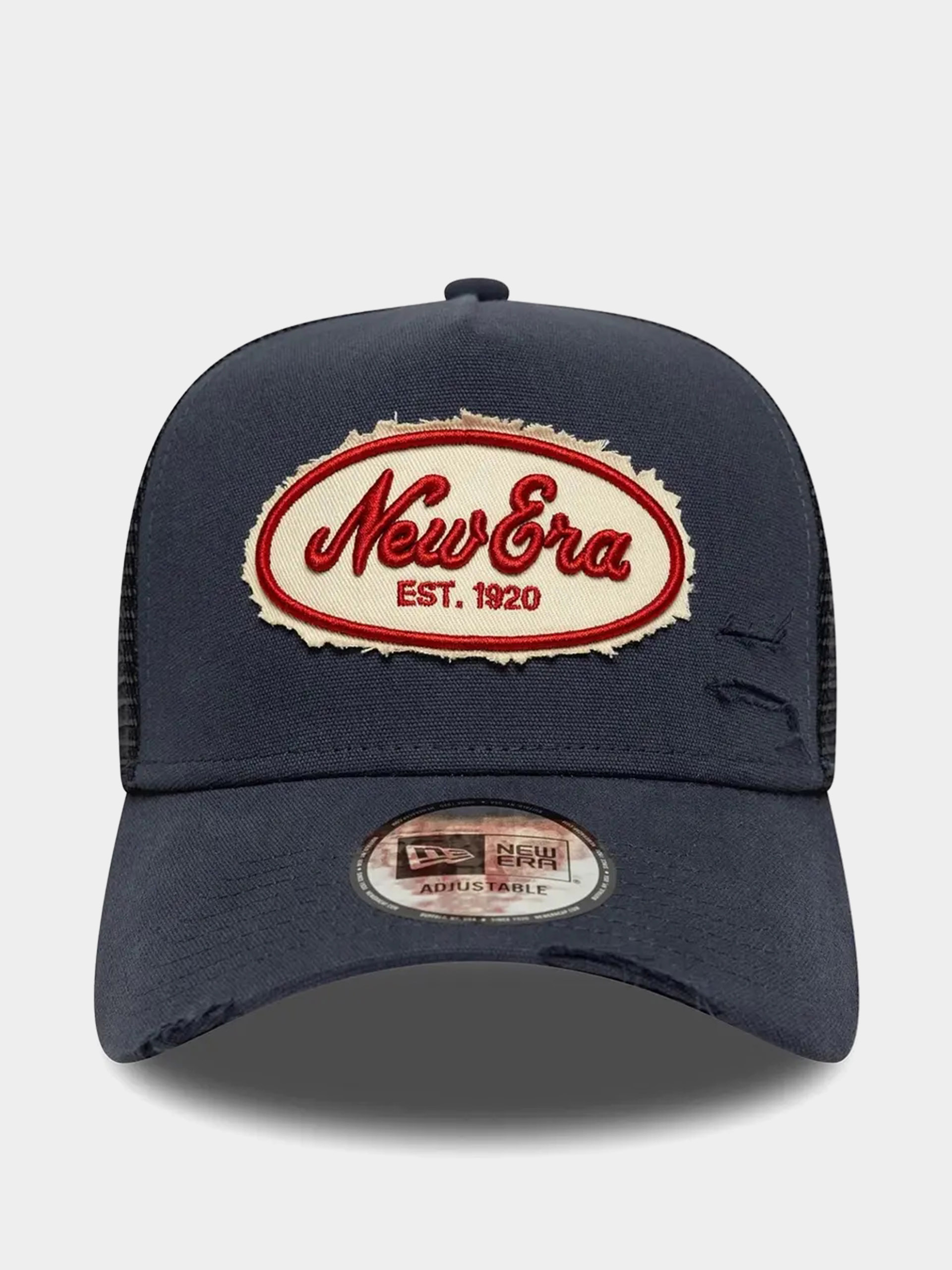 Șapcă New Era Oval Canvas Distress Trucker (navy)