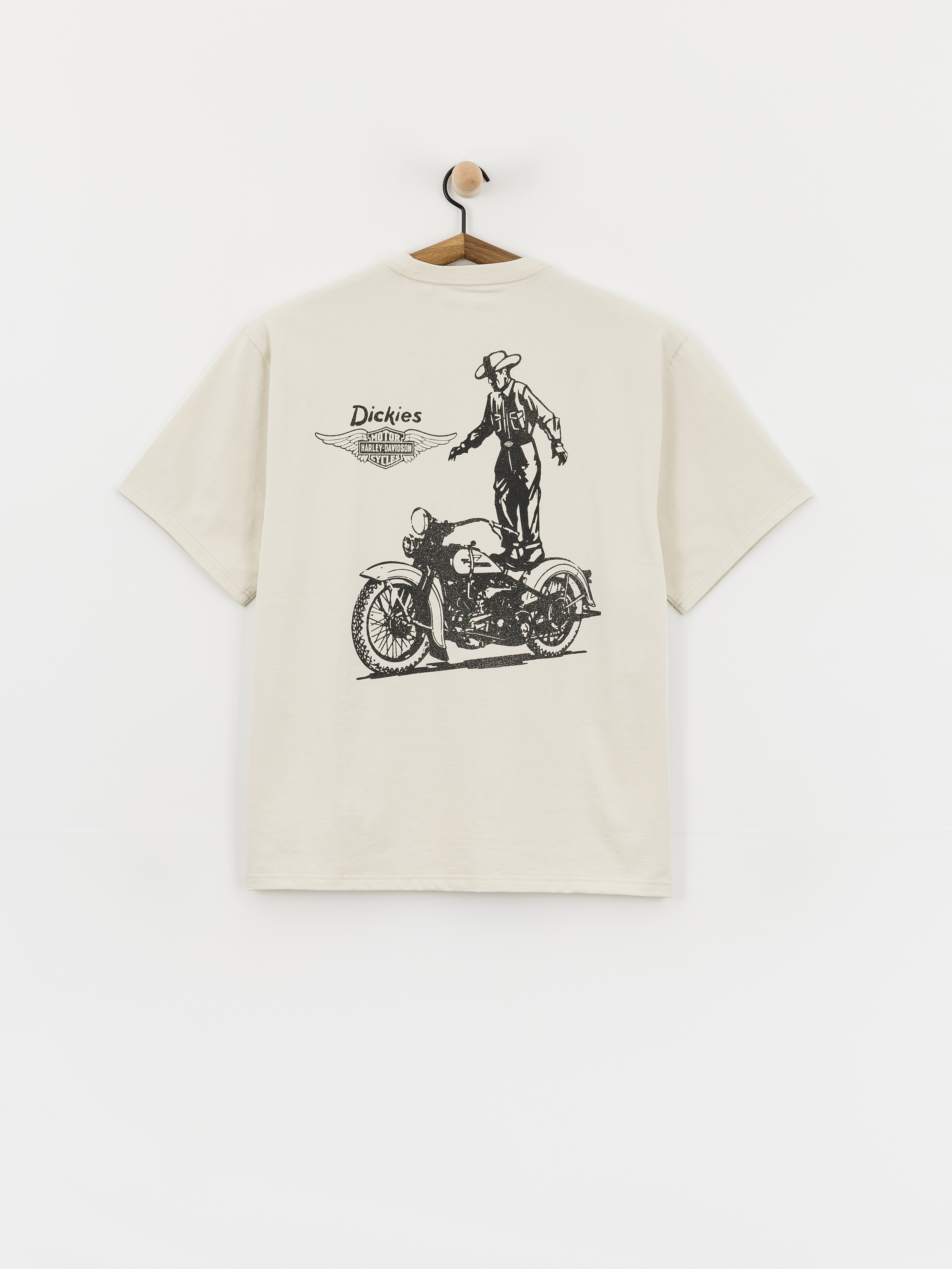 Tricou Dickies X Harley Davidson Vintage Wash (bone)