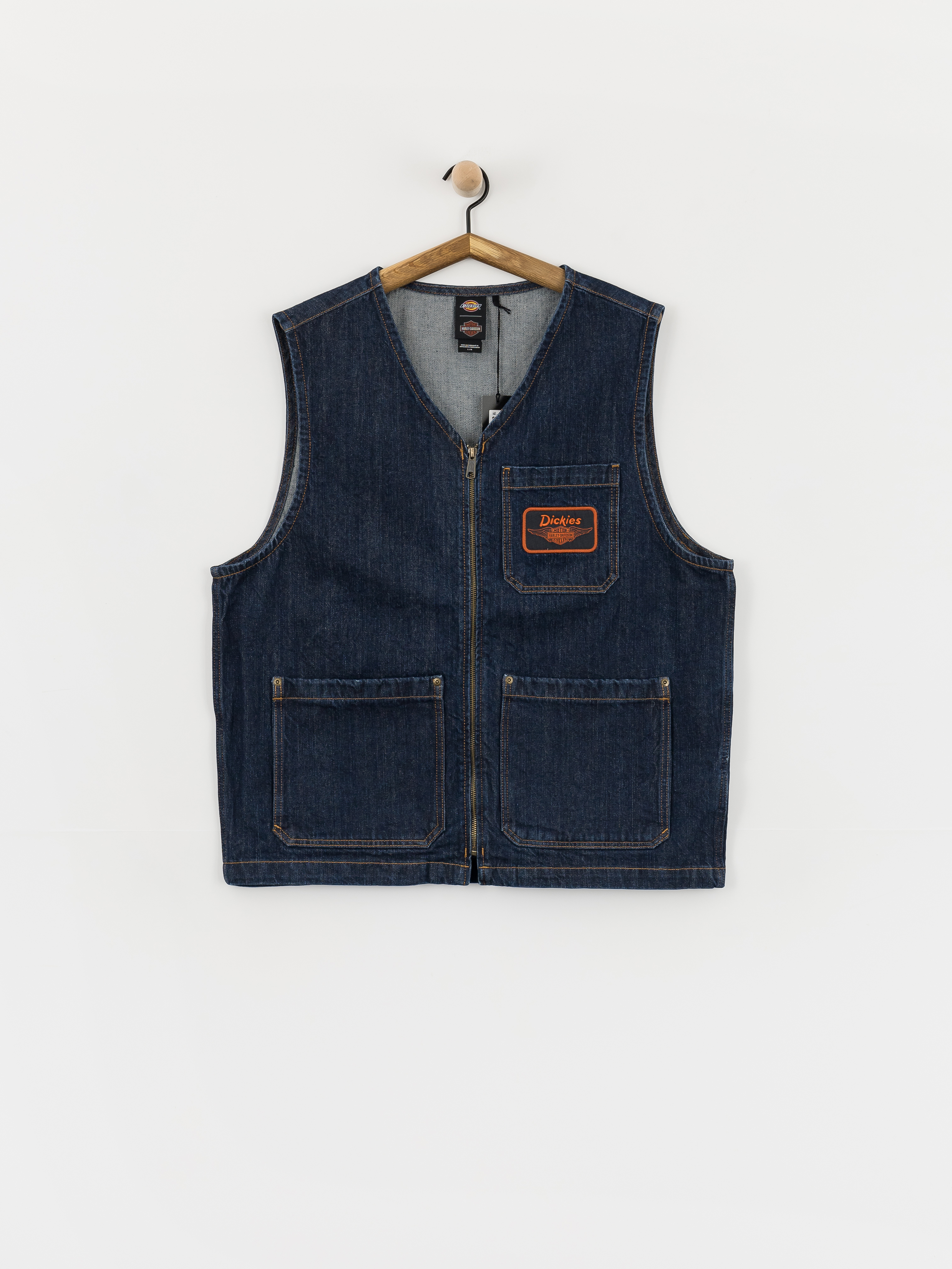 Vestă Dickies X Harley Davidson Denim (rinsed indigo blue)