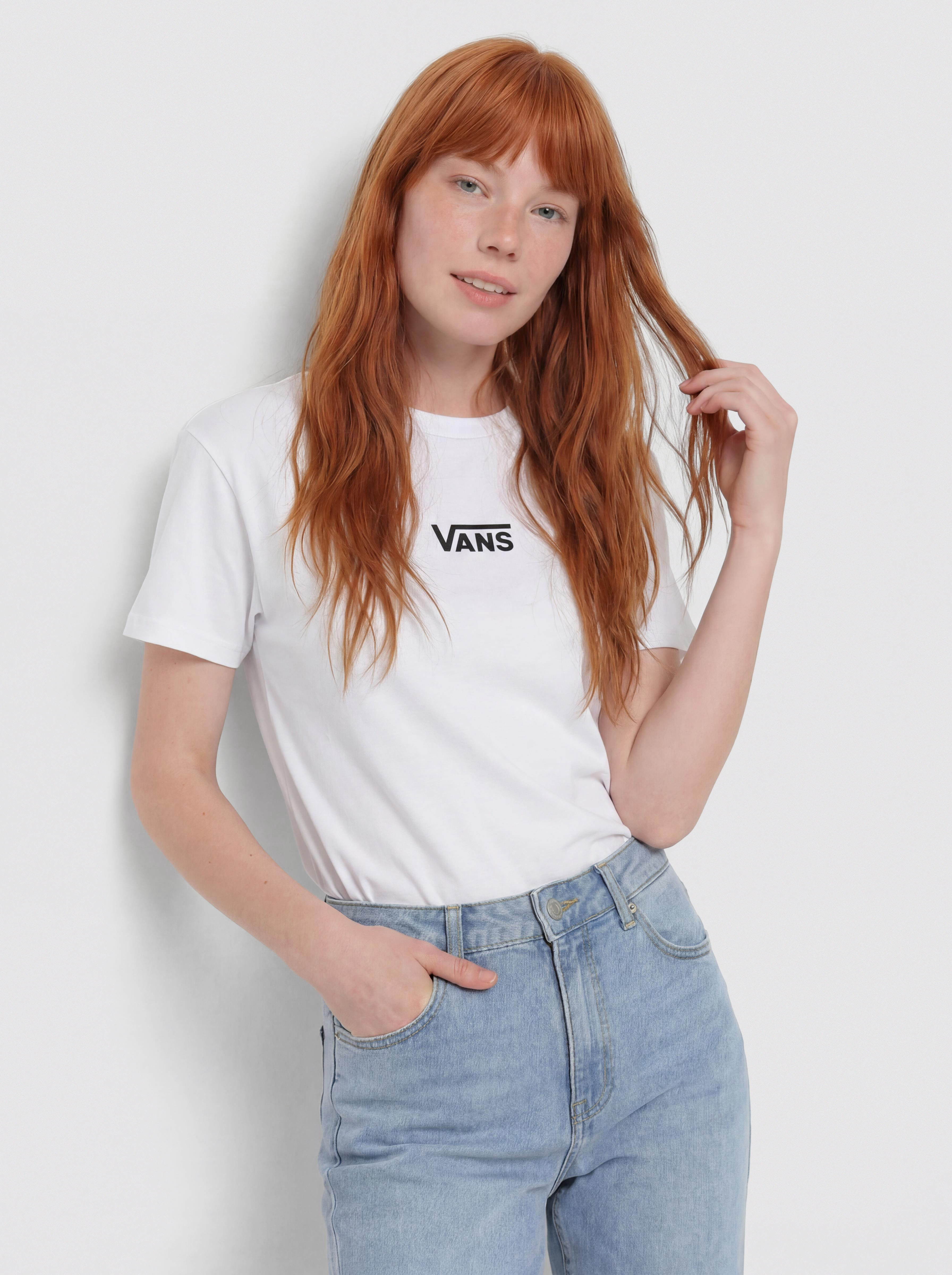 Tricou Vans Flying V Oversized Wmn (flying v white)