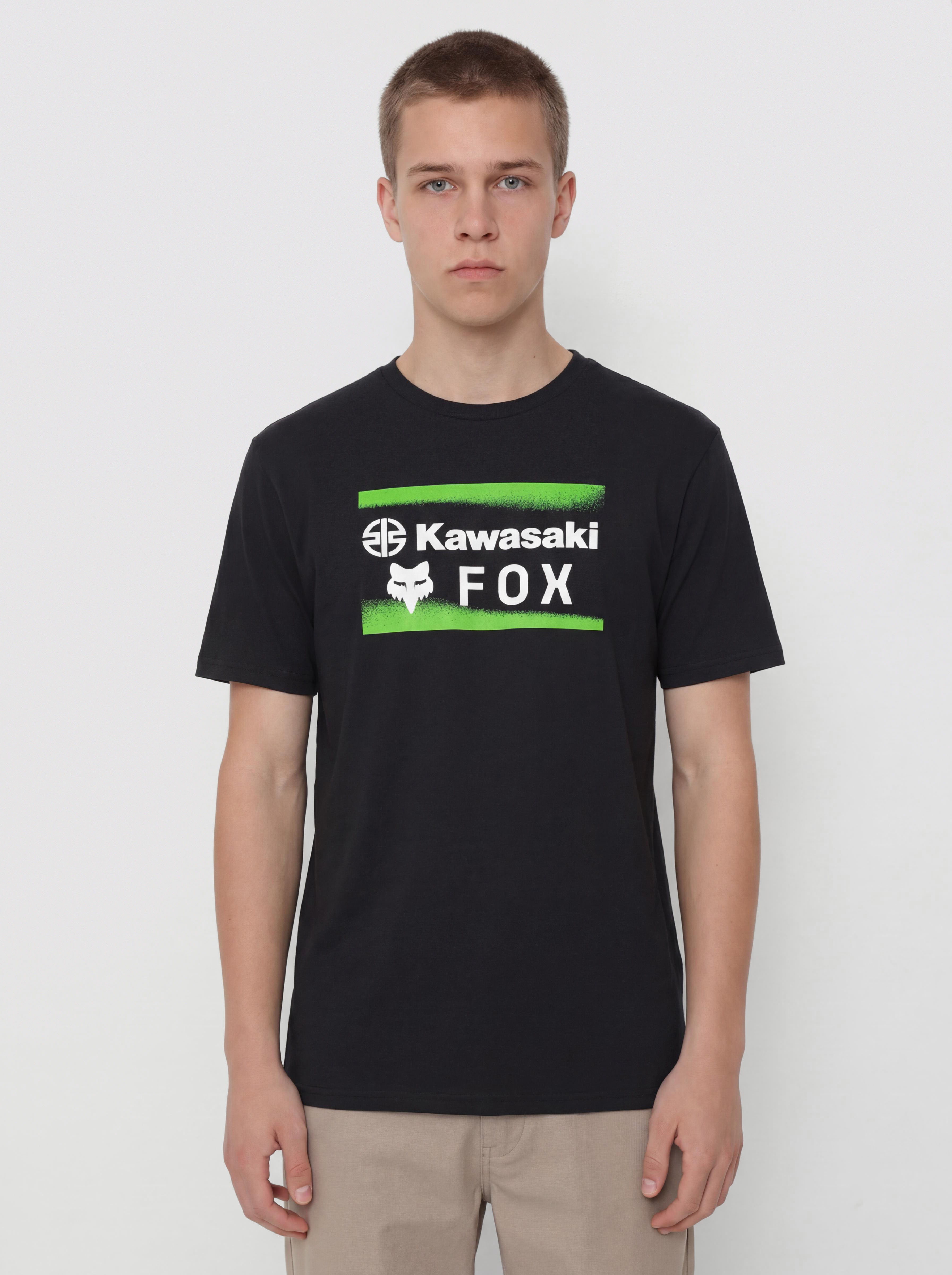Tricou Fox X Kawasaki - negru (black)