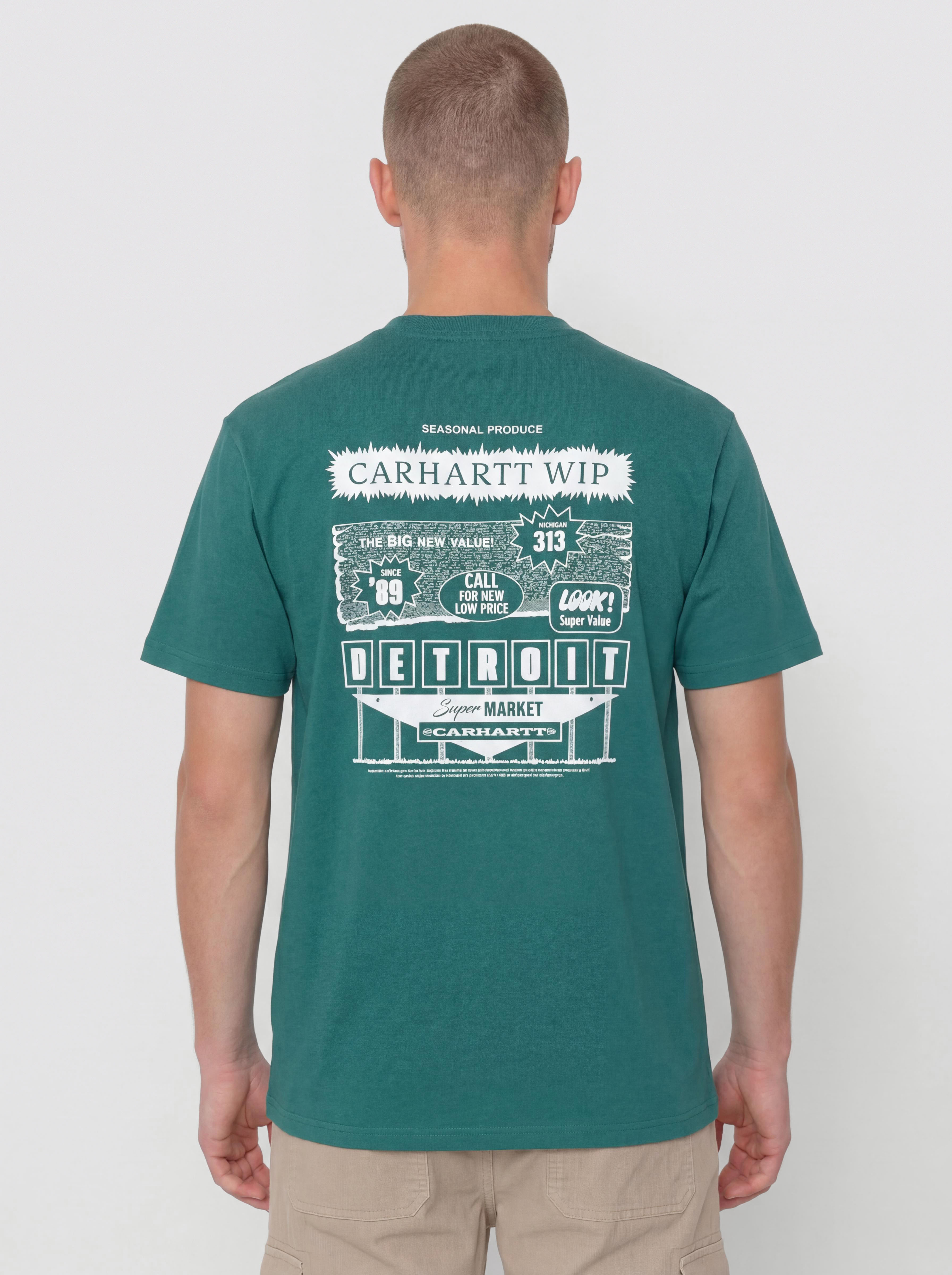 Tricou Carhartt WIP Catalogue (rainforest/white)