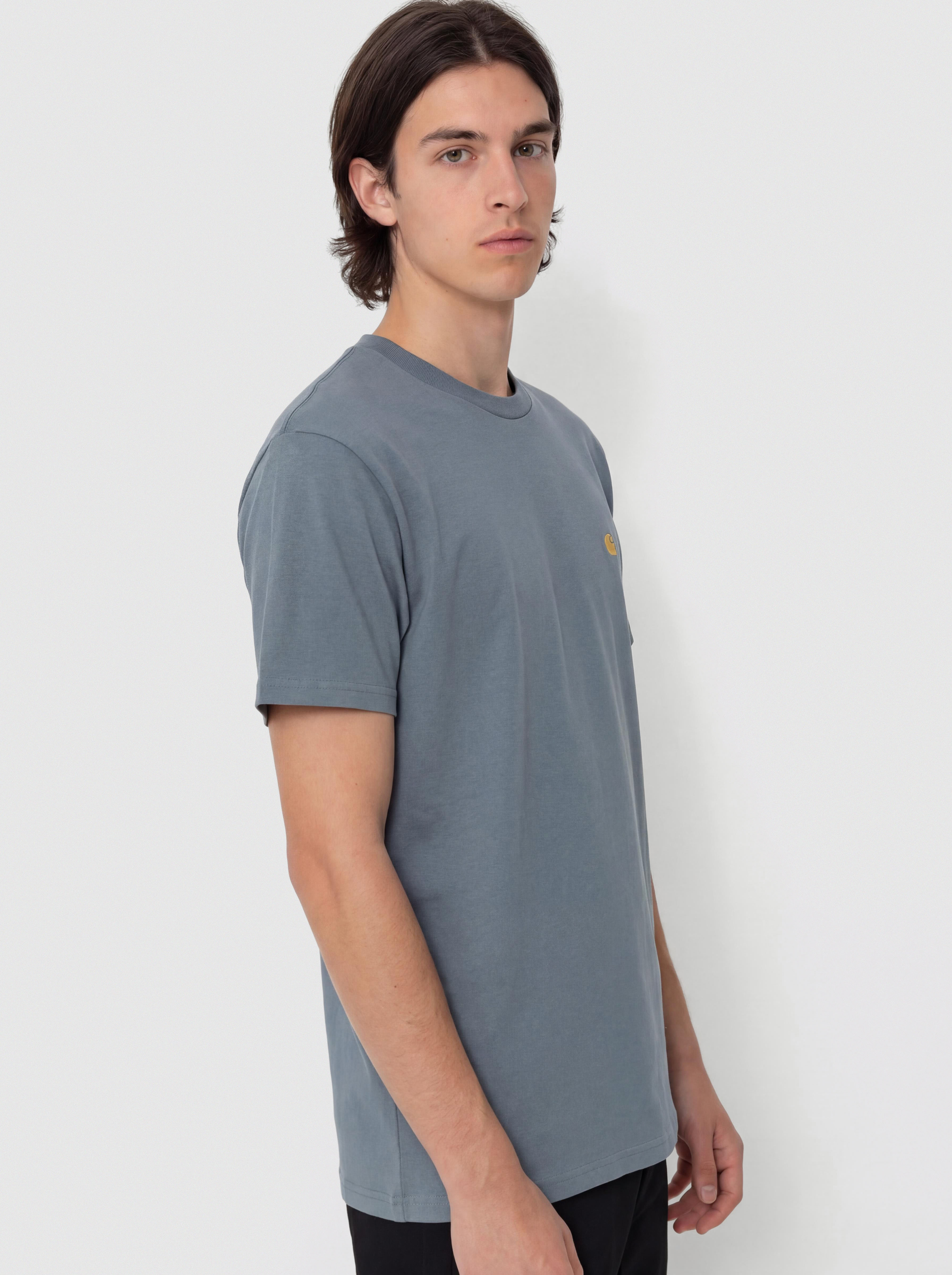Tricou Carhartt WIP Chase (cozy blue/gold)