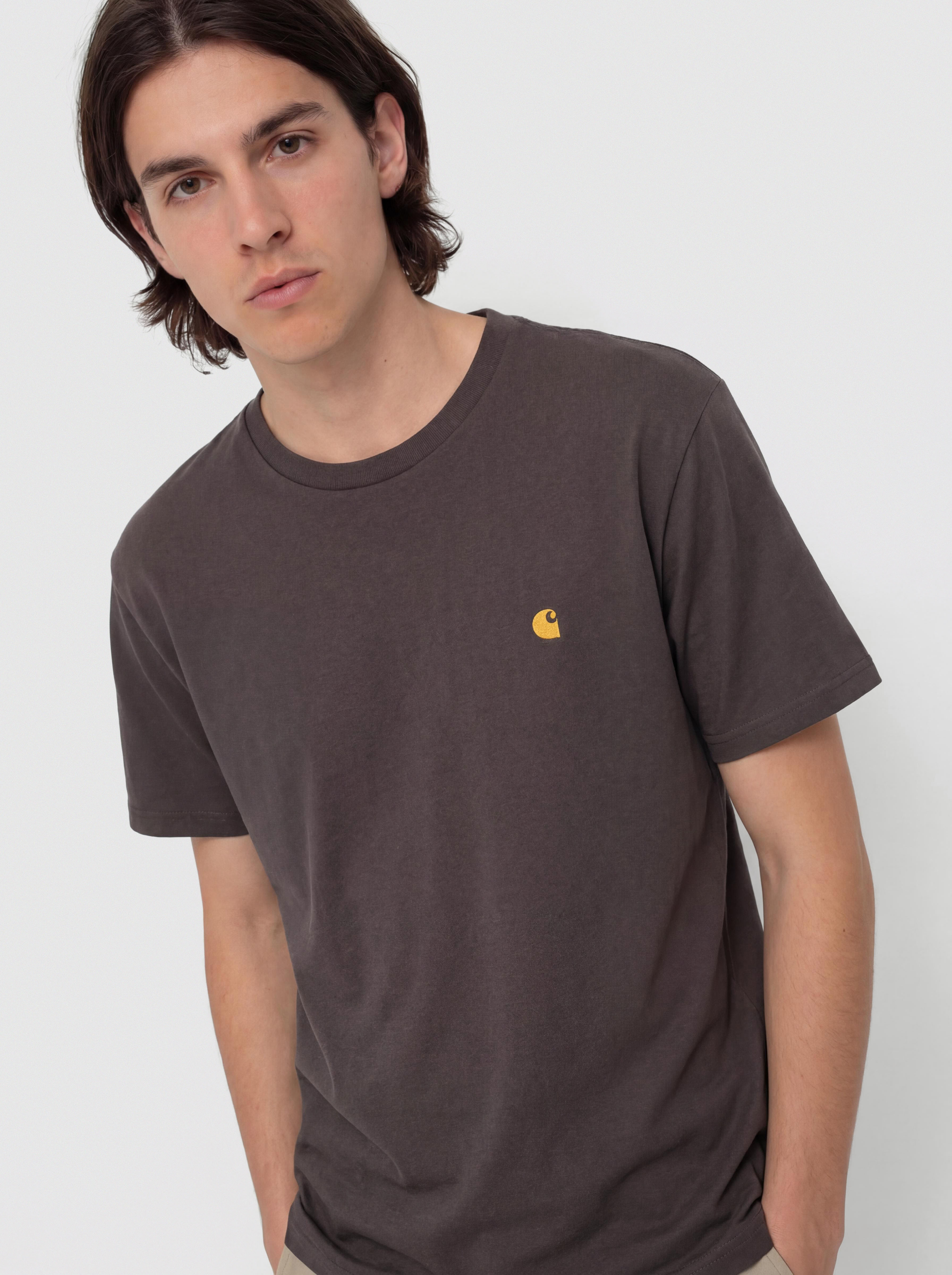 Tricou Carhartt WIP Chase (shale/gold)