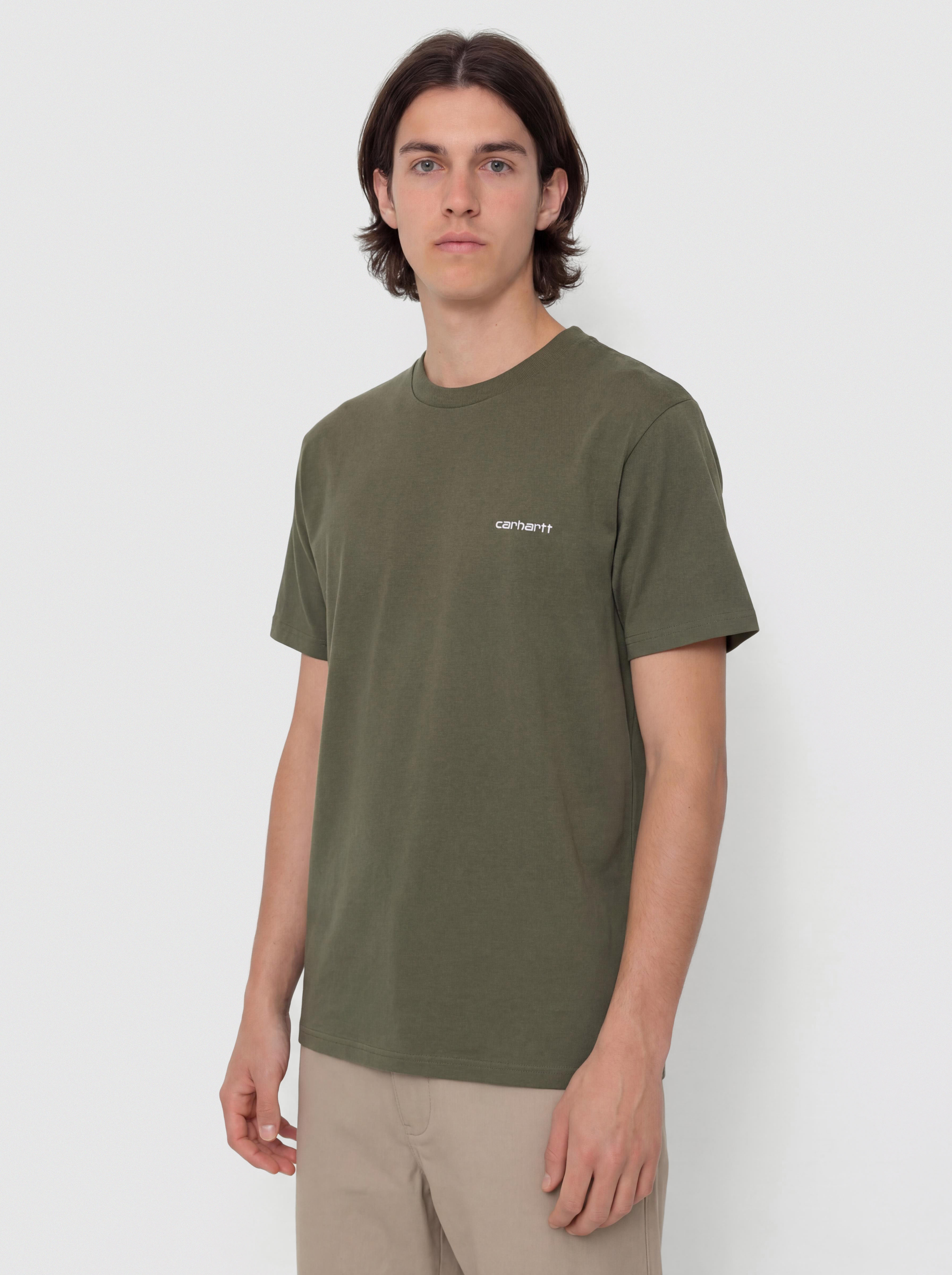 Tricou Carhartt WIP Script Embroidery (leaf/white)