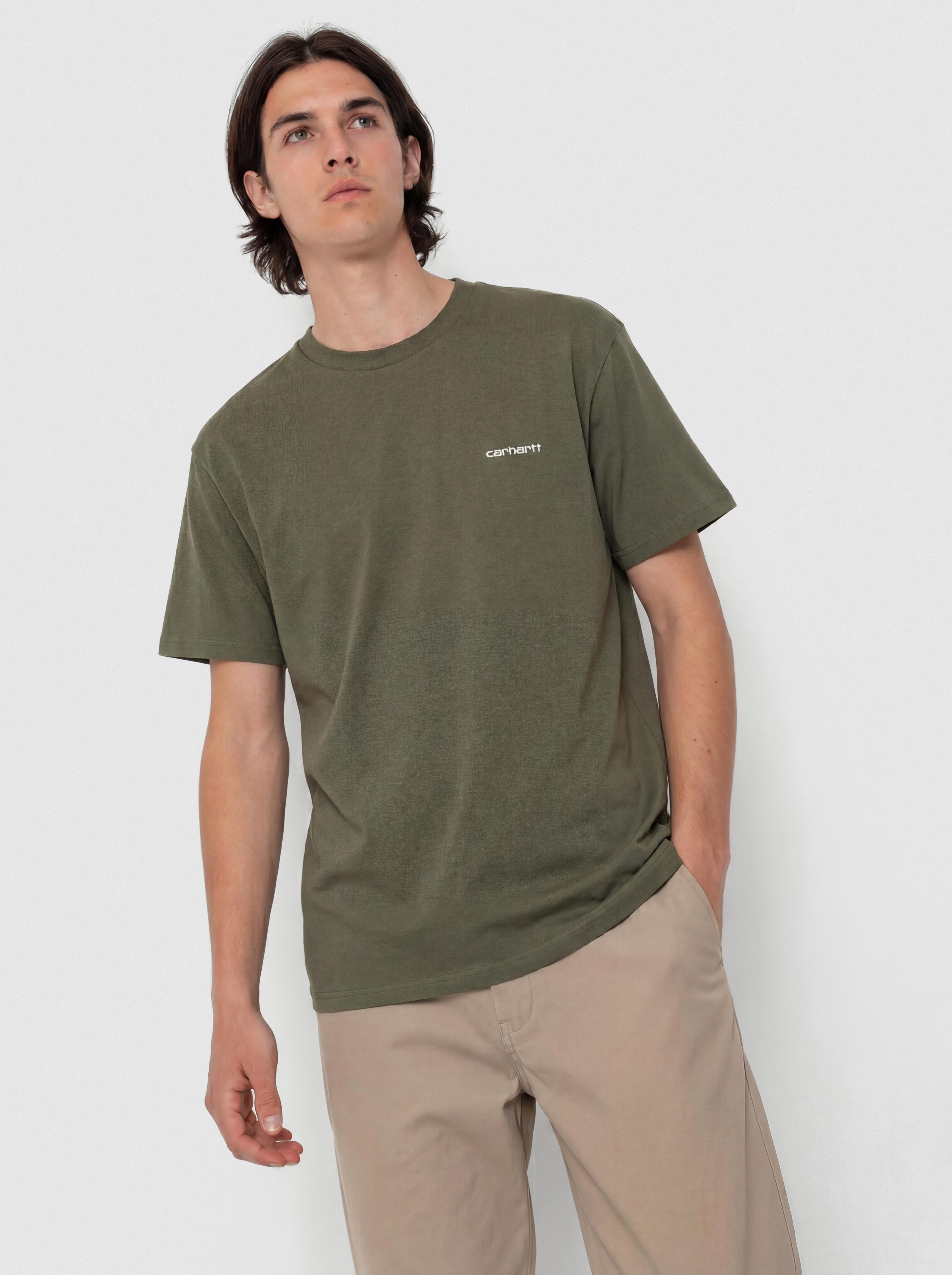 Tricou Carhartt WIP Script Embroidery (leaf/white)