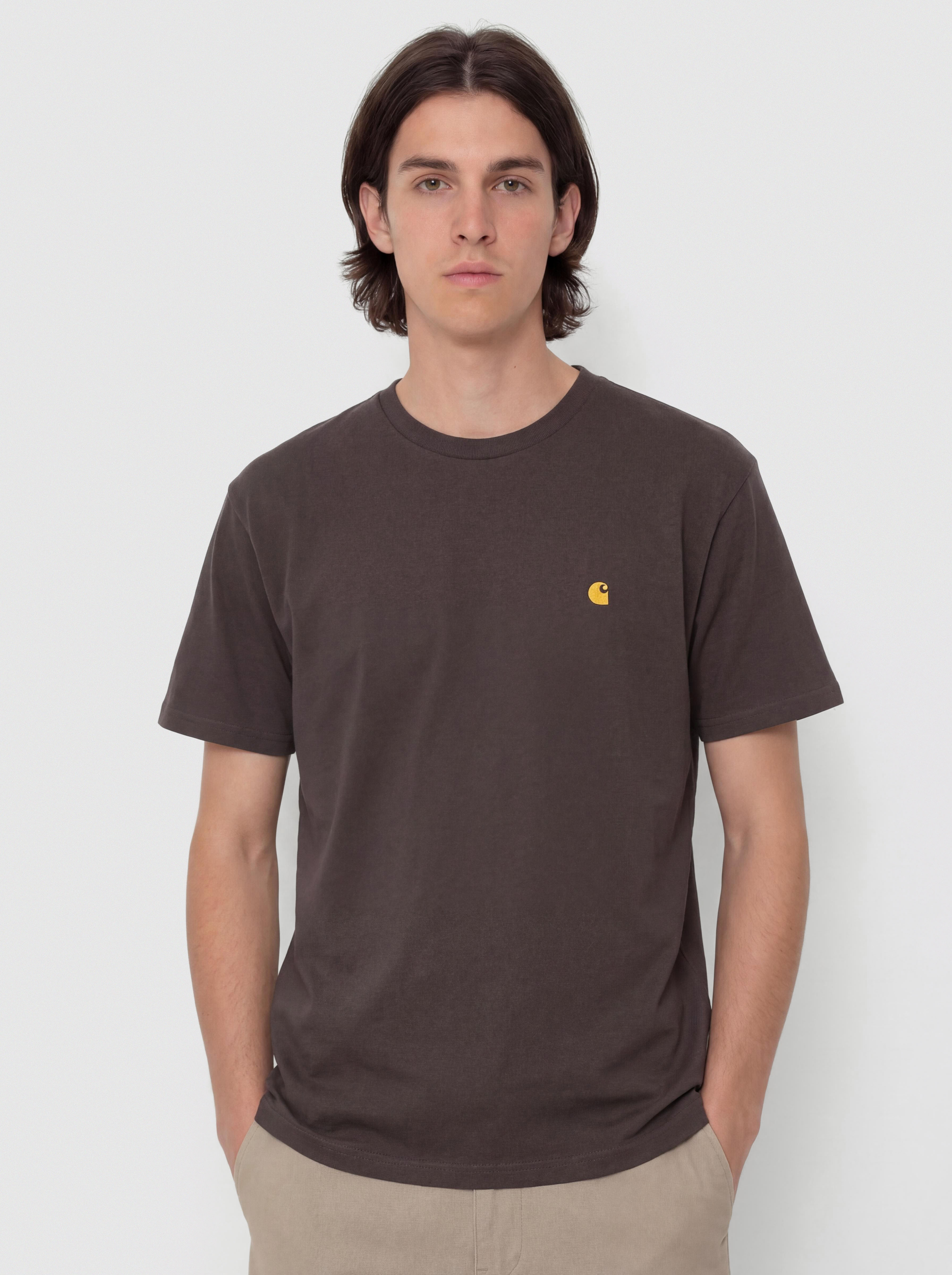 Tricou Carhartt WIP Chase (shale/gold)