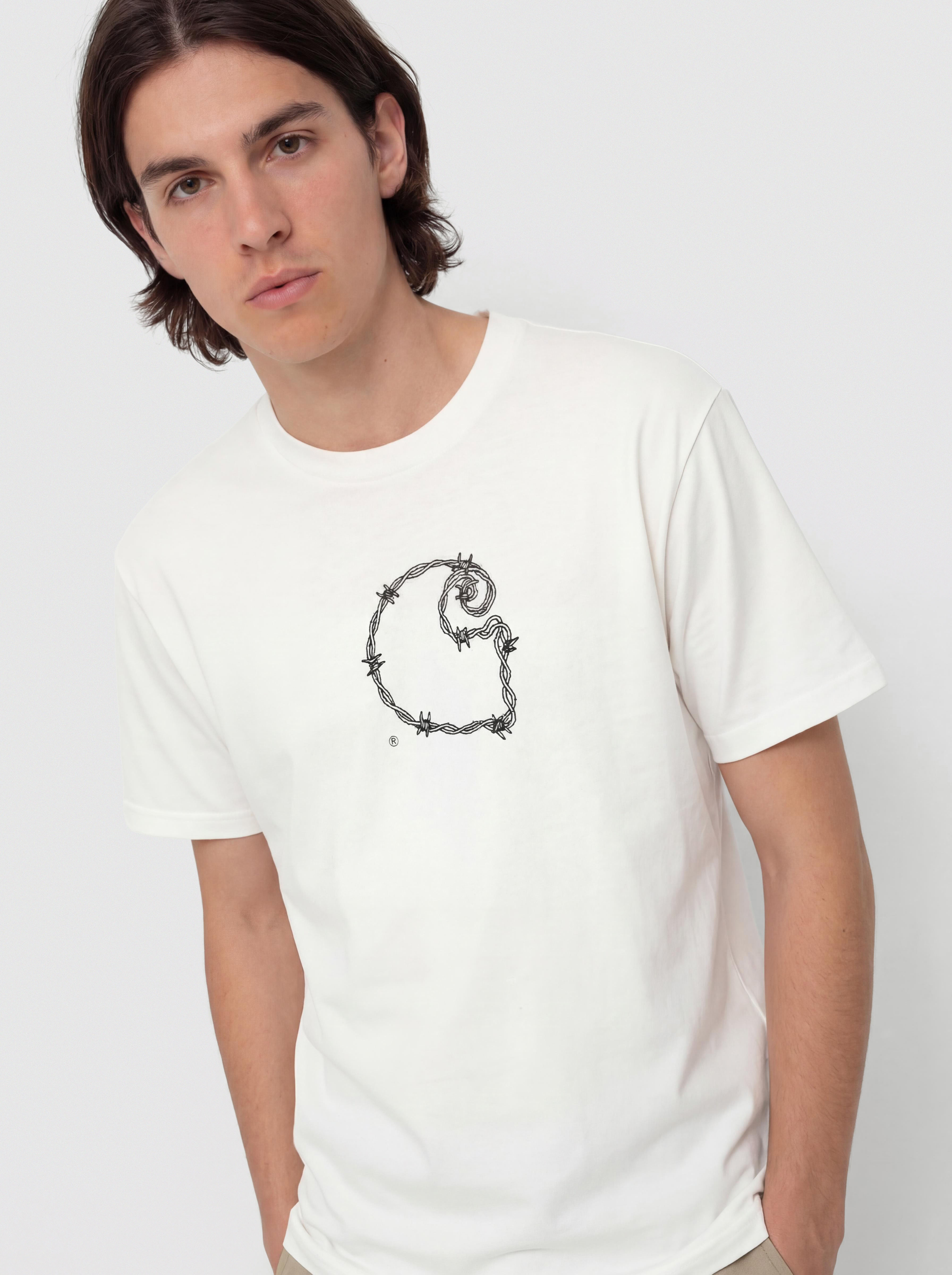 Tricou Carhartt WIP Barbwire C (white)