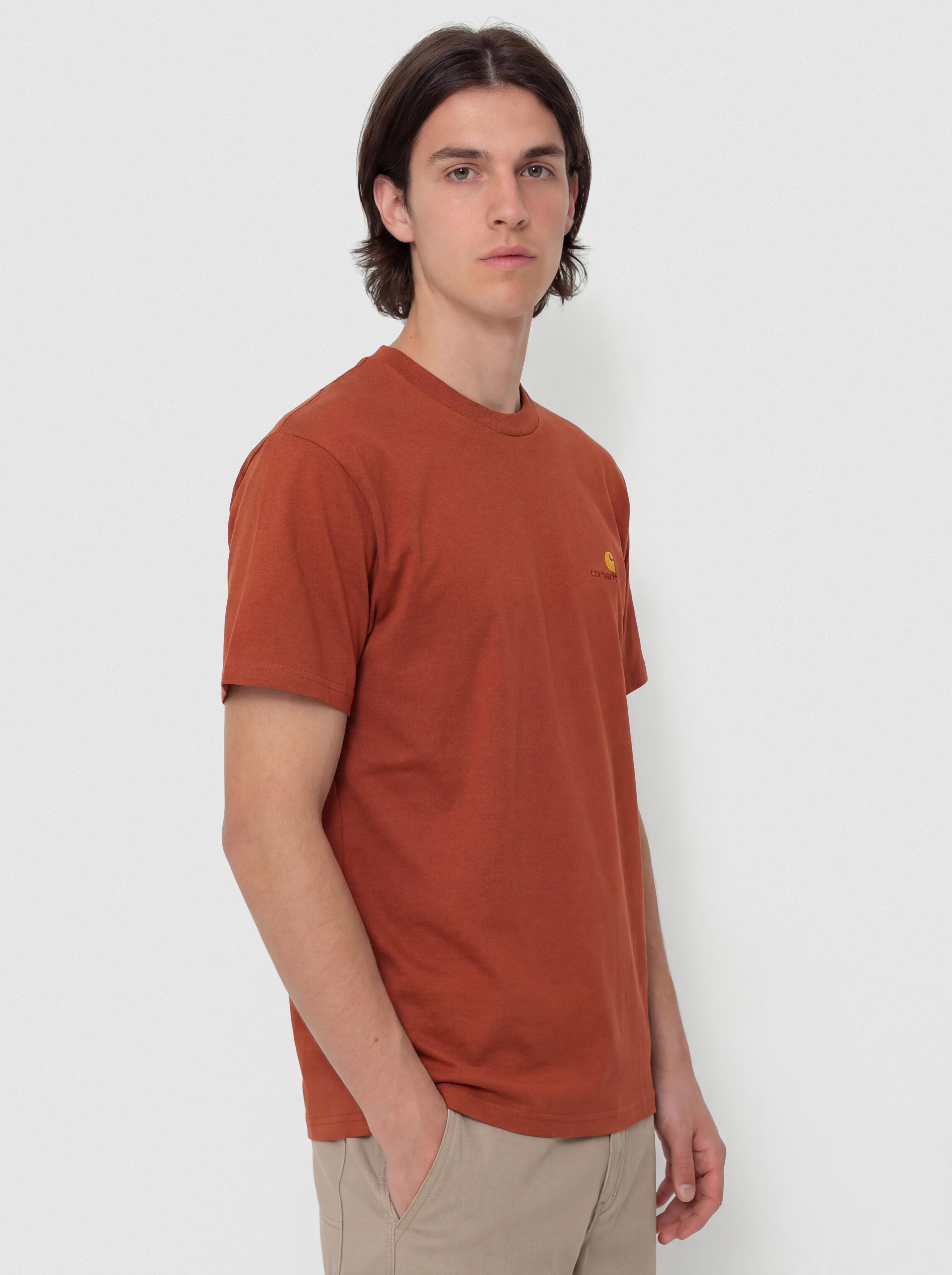 Tricou Carhartt WIP American Script (oxide red)