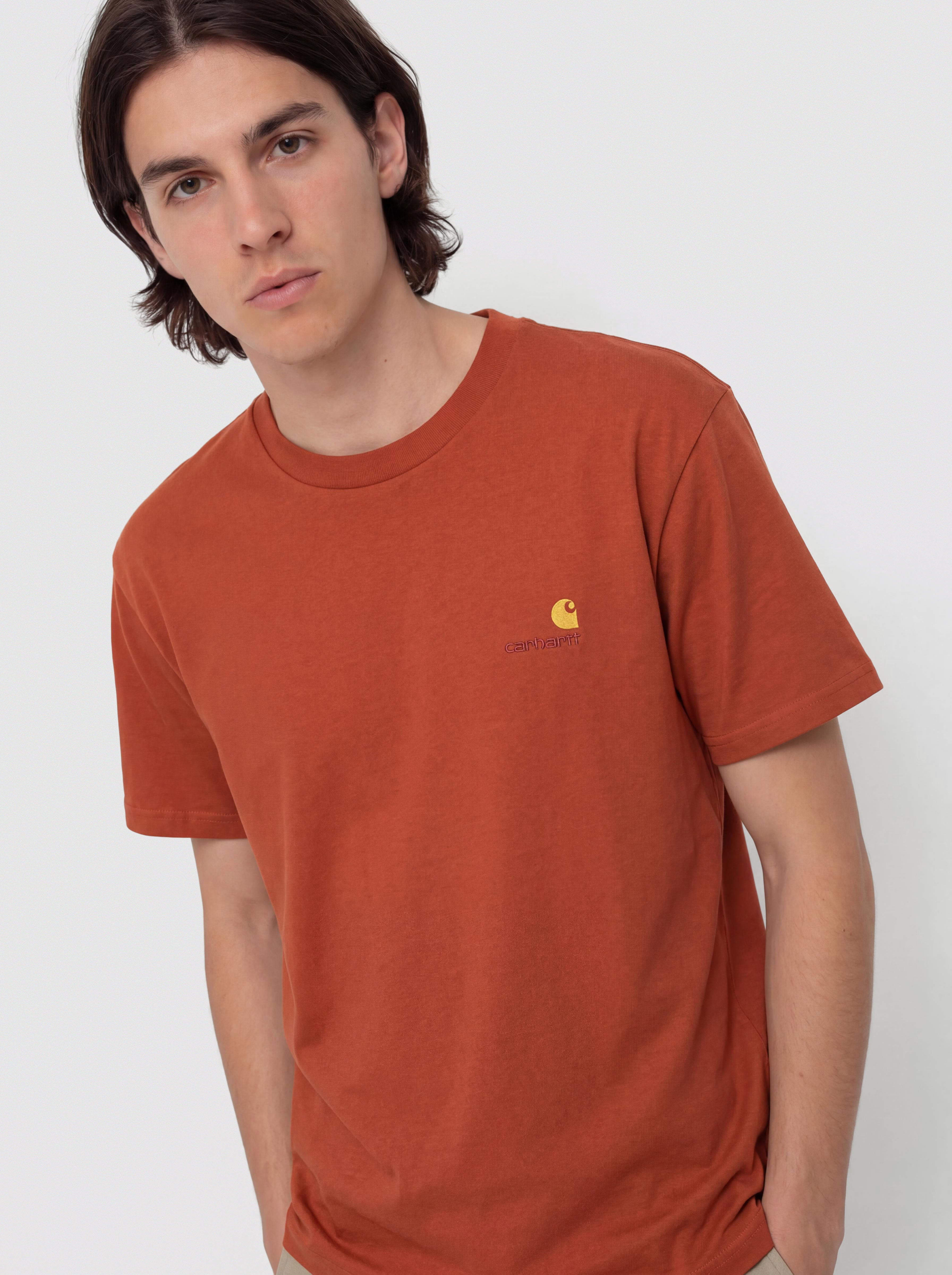 Tricou Carhartt WIP American Script (oxide red)