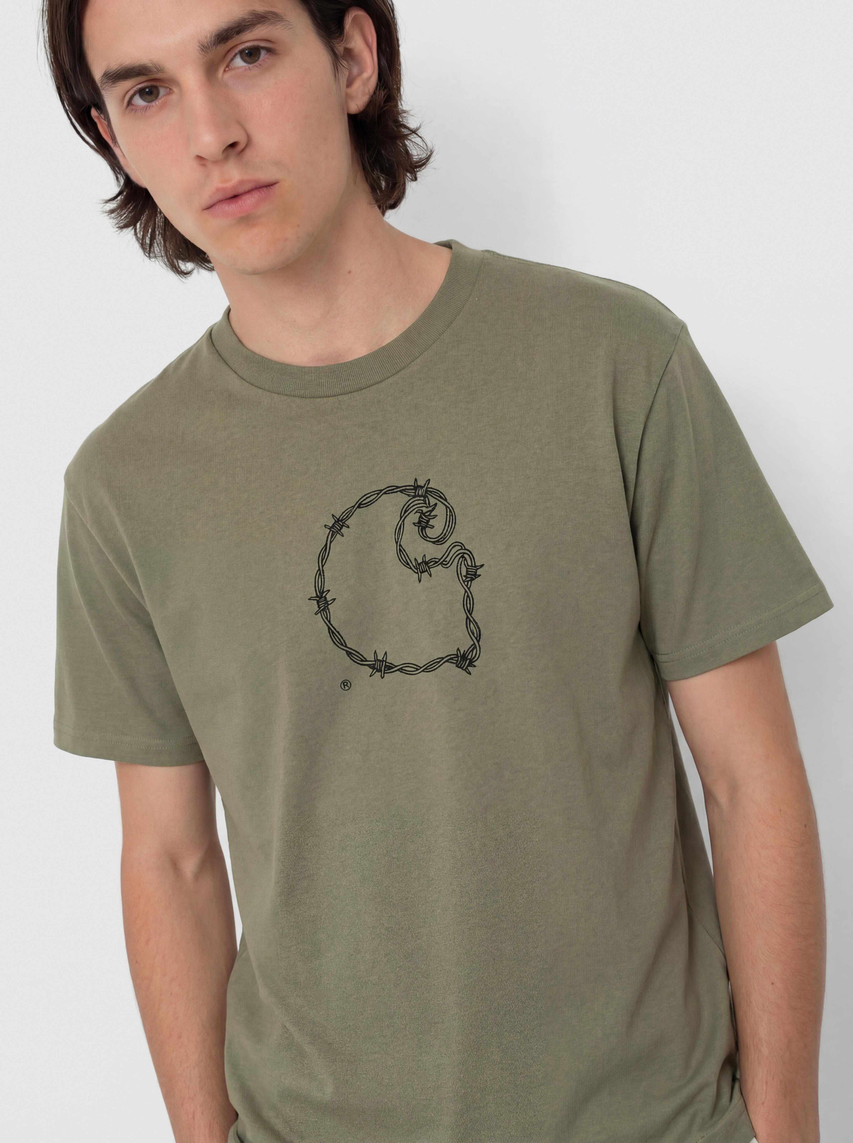Tricou Carhartt WIP Barbwire C (dollar green)