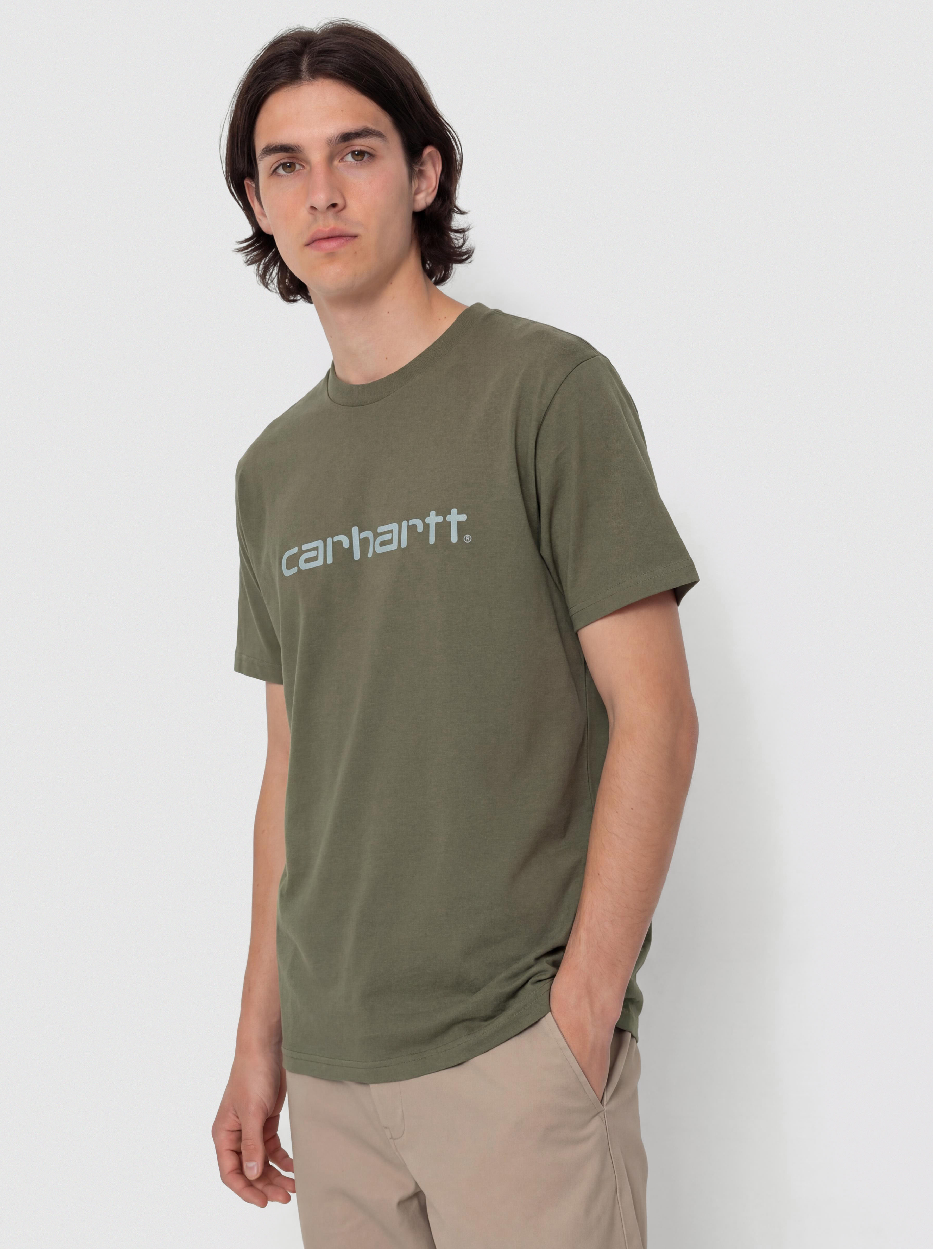Tricou Carhartt WIP Script (leaf/tourmaline)