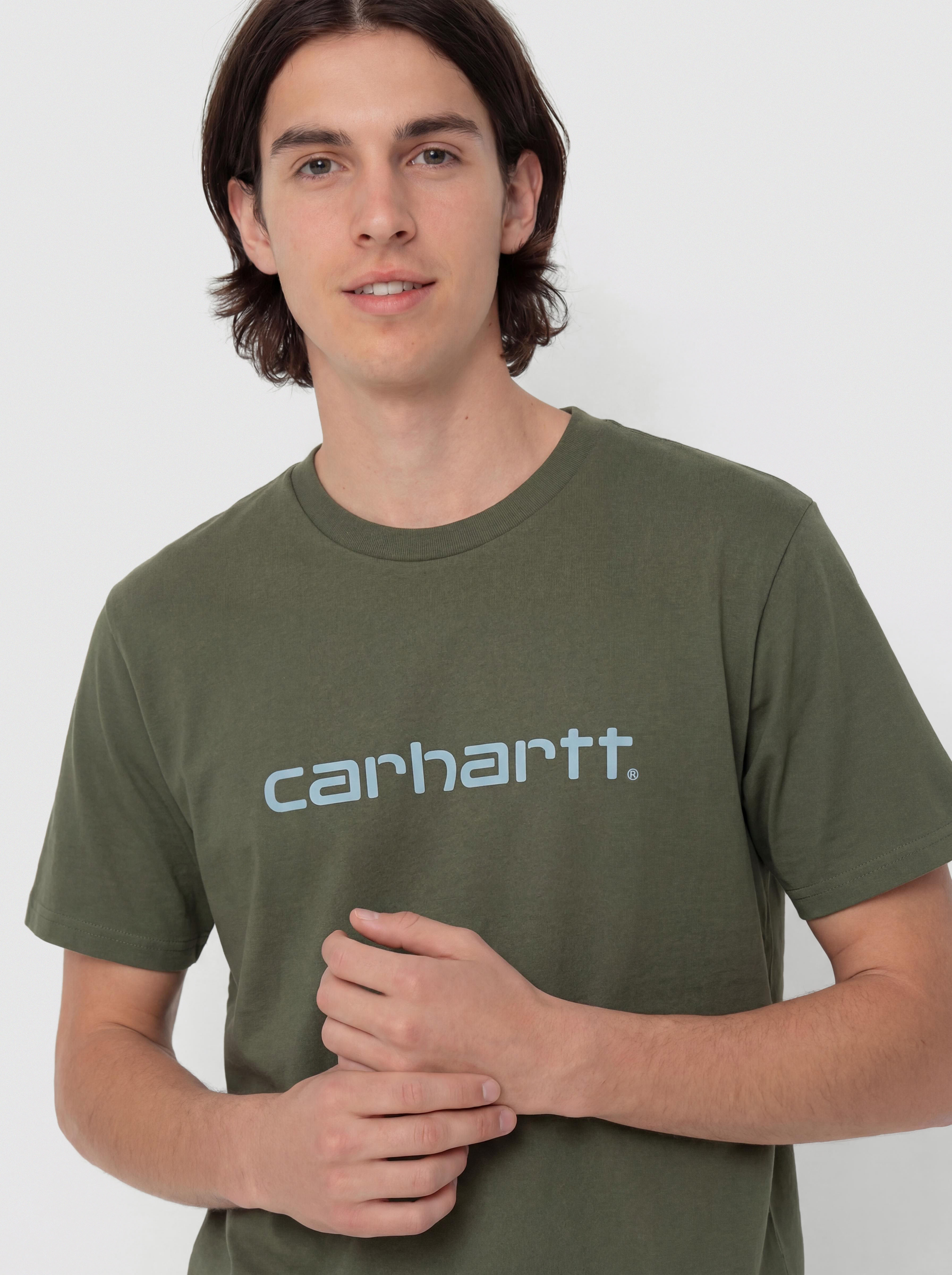 Tricou Carhartt WIP Script (leaf/tourmaline)