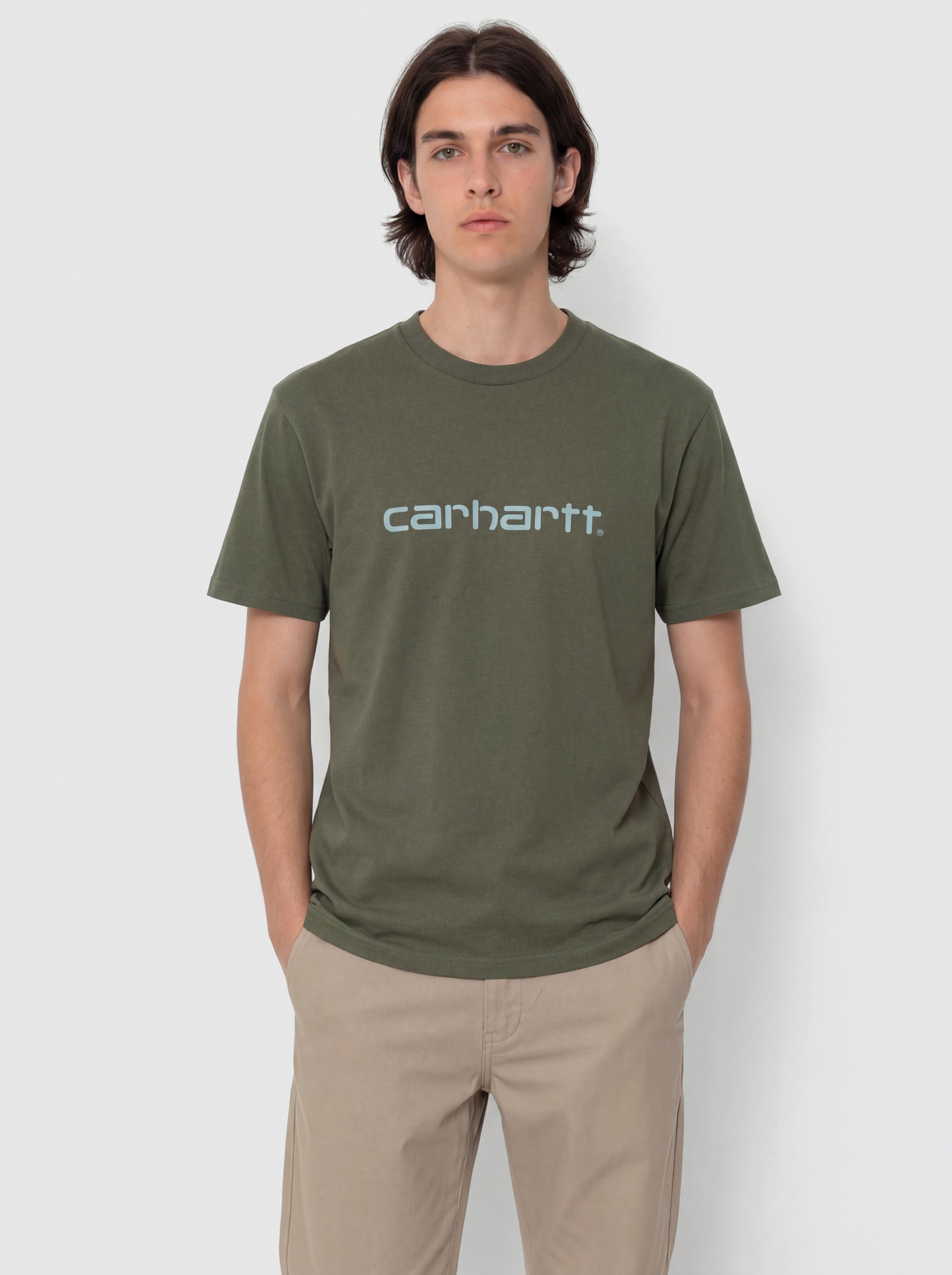Tricou Carhartt WIP Script (leaf/tourmaline)
