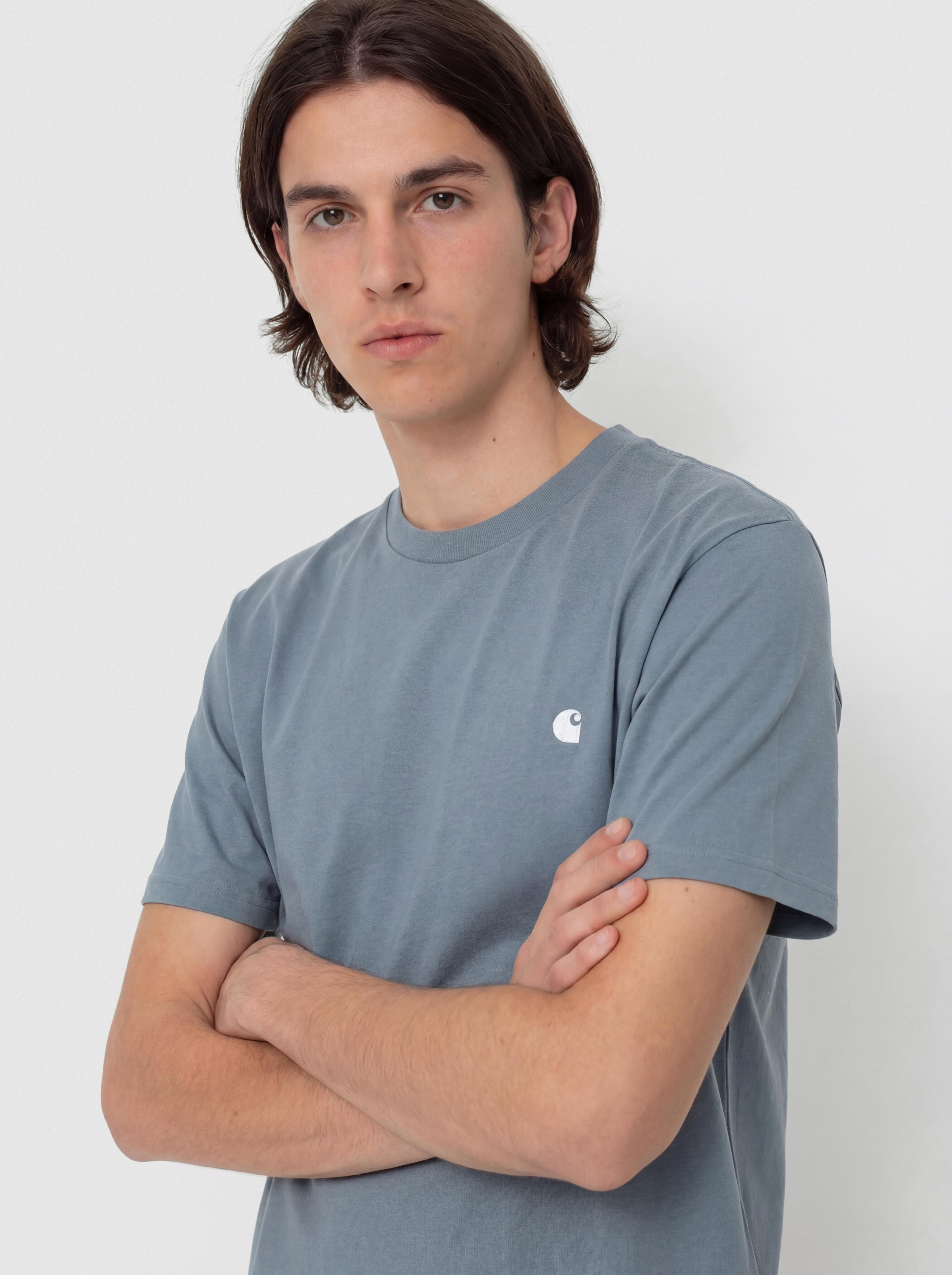 Tricou Carhartt WIP Madison (velvet blue/white)