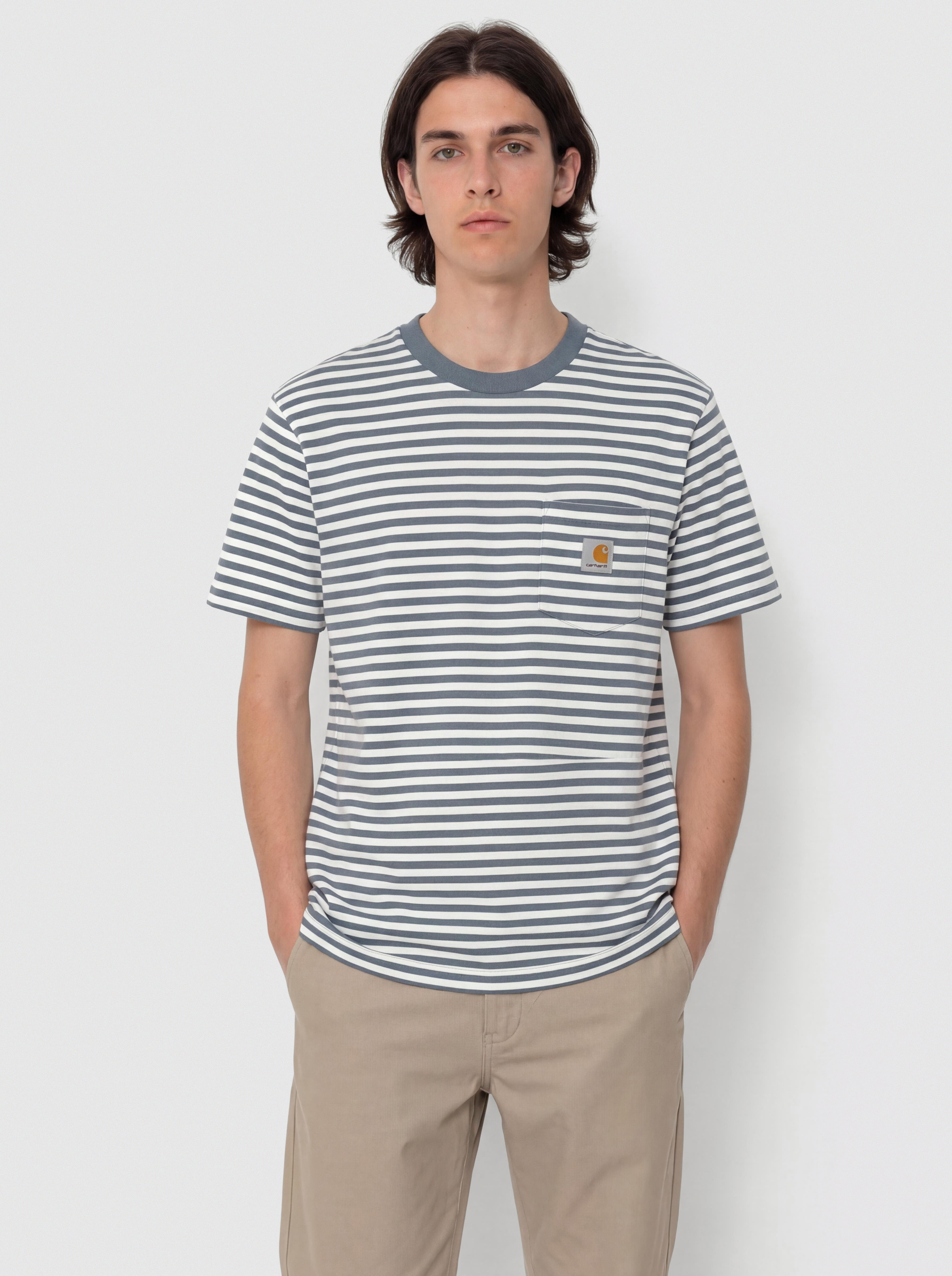 Tricou Carhartt WIP Ezra Pocket (ezra stripe/cozy blue/wax)