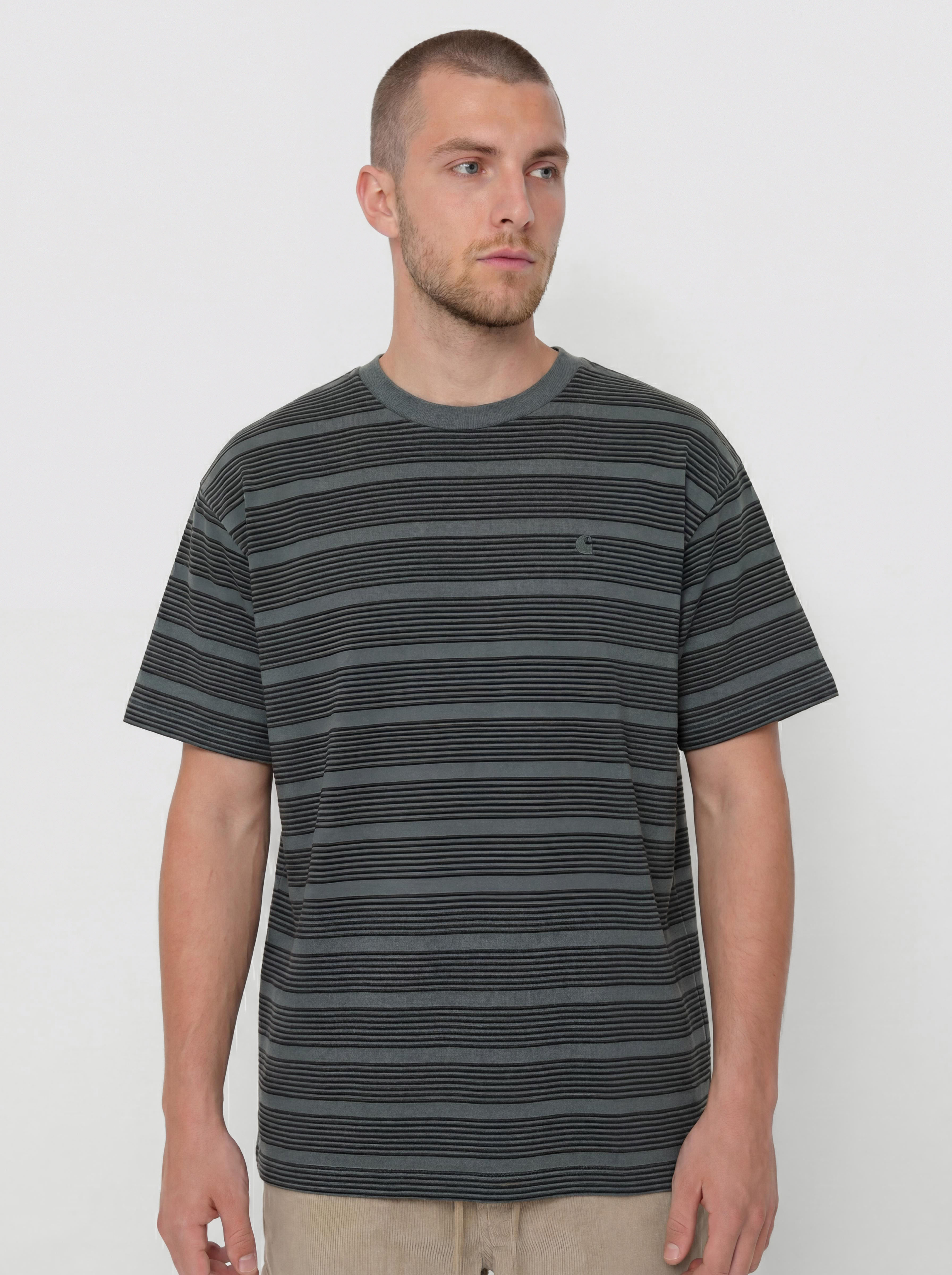 Tricou Carhartt WIP Hanson (hanson stripe/kale green)