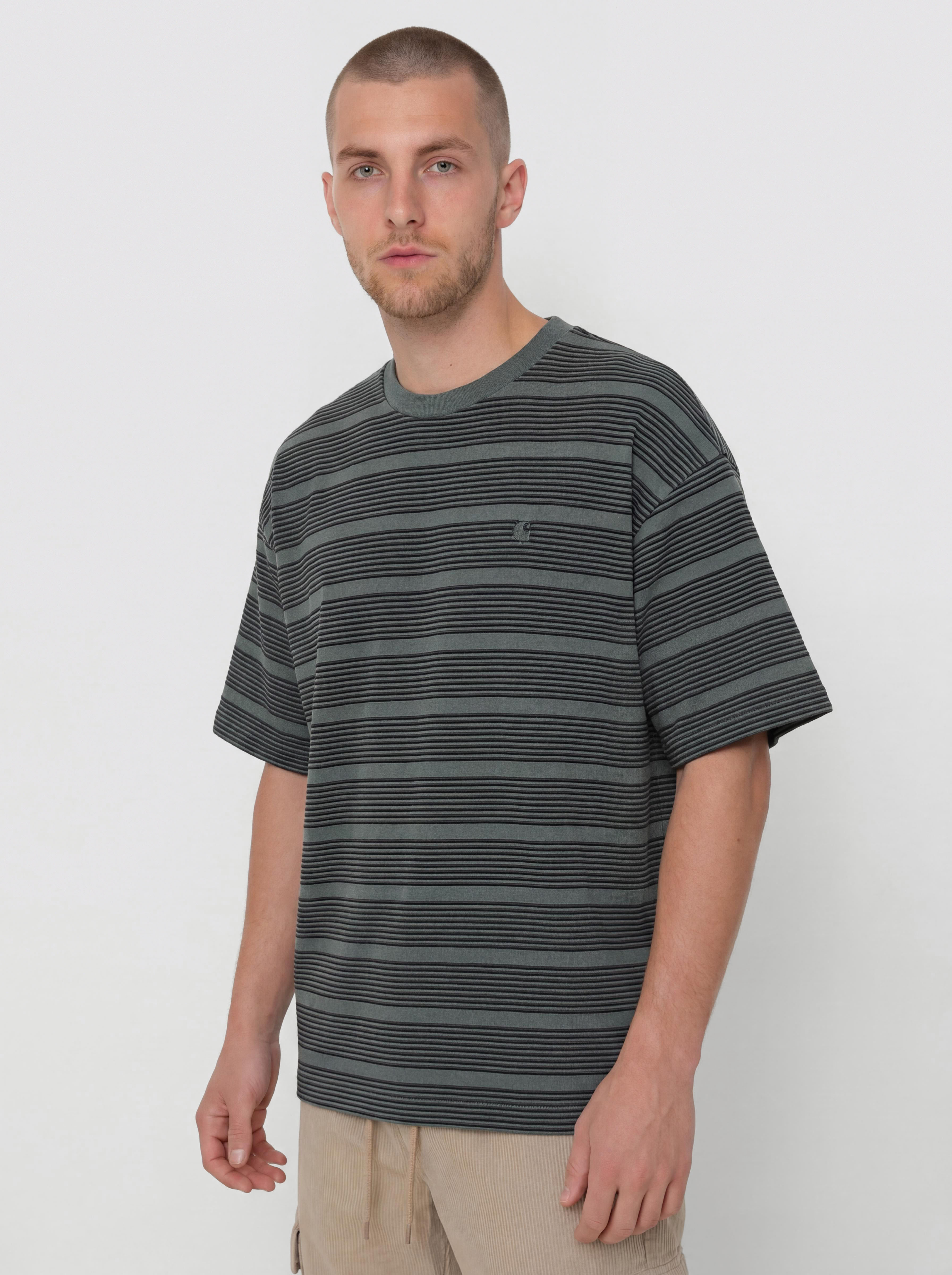 Tricou Carhartt WIP Hanson (hanson stripe/kale green)