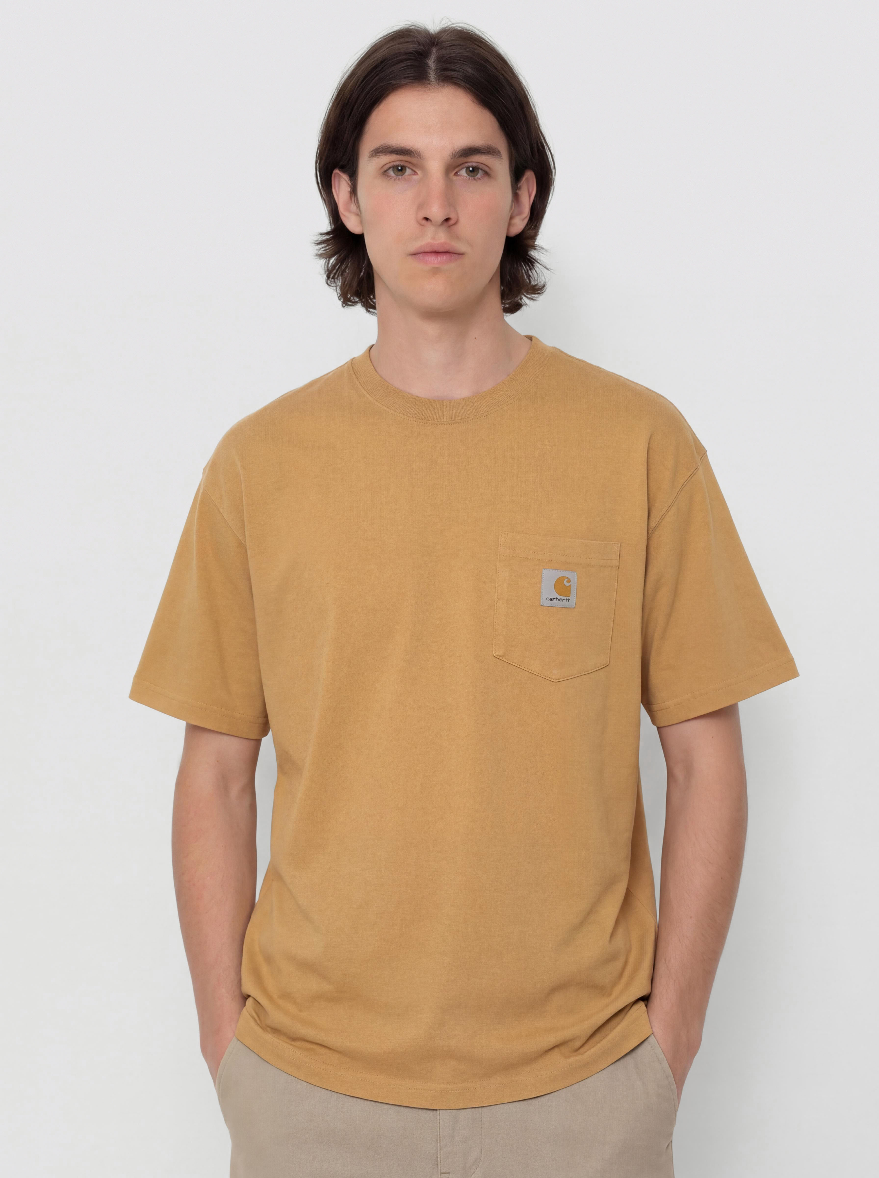 Tricou Carhartt WIP Hudson Pocket (dusty h brown/chalk wash)