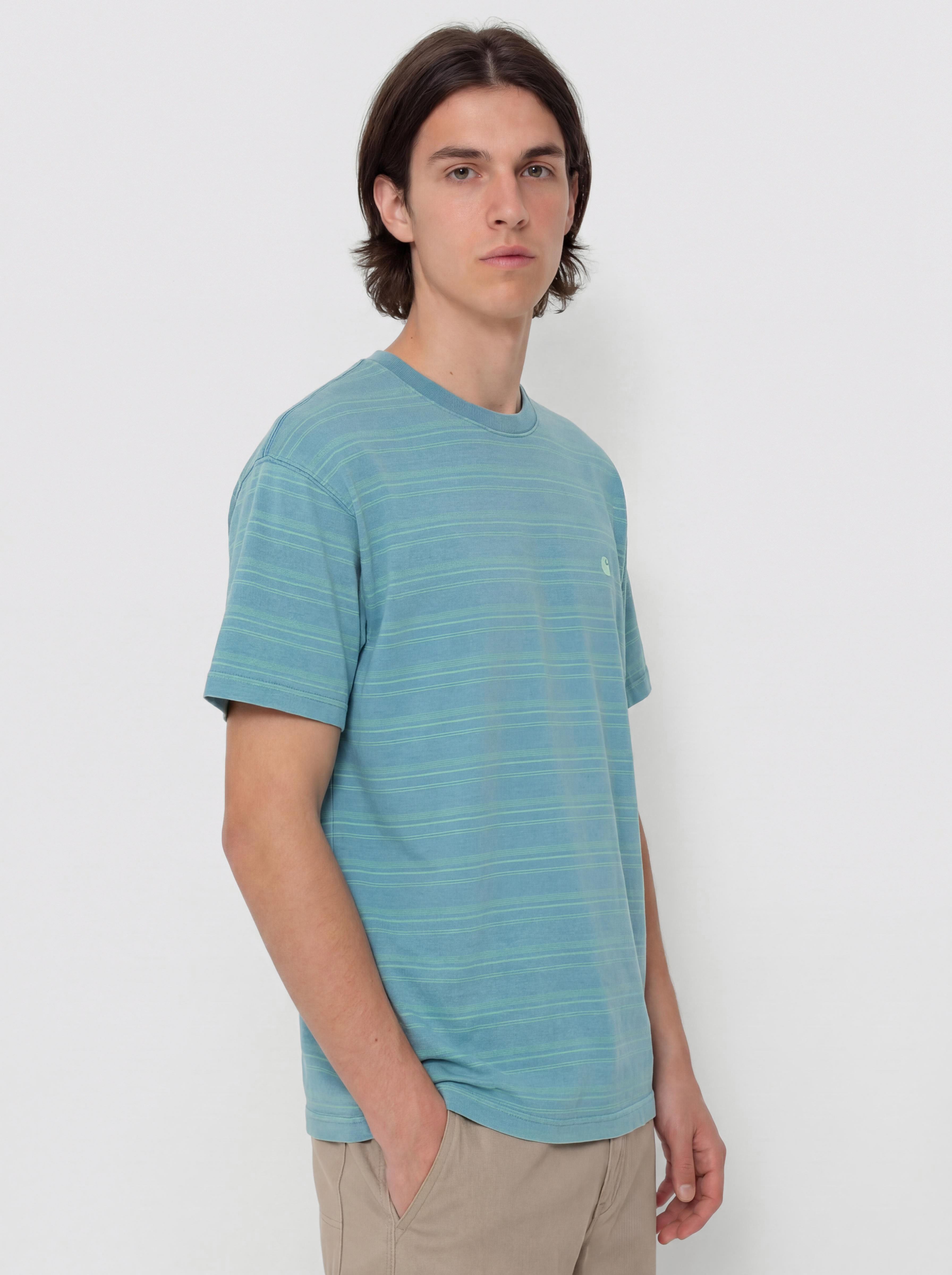 Tricou Carhartt WIP Brodine (brodine stripe/saguaro/indigo overdyed)