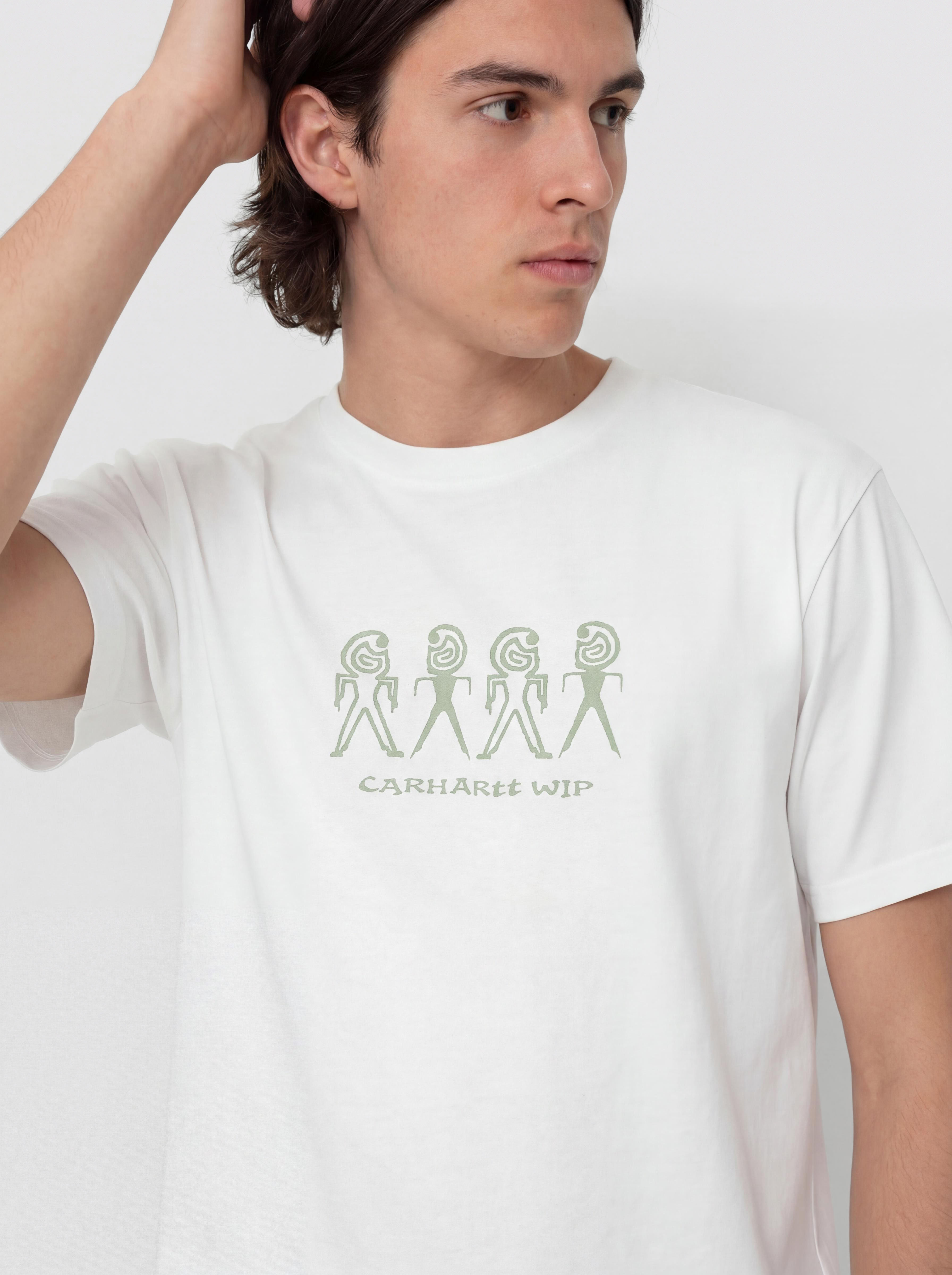 Tricou Carhartt WIP Terrestrial (white/pale olive/pigment garment dyed)