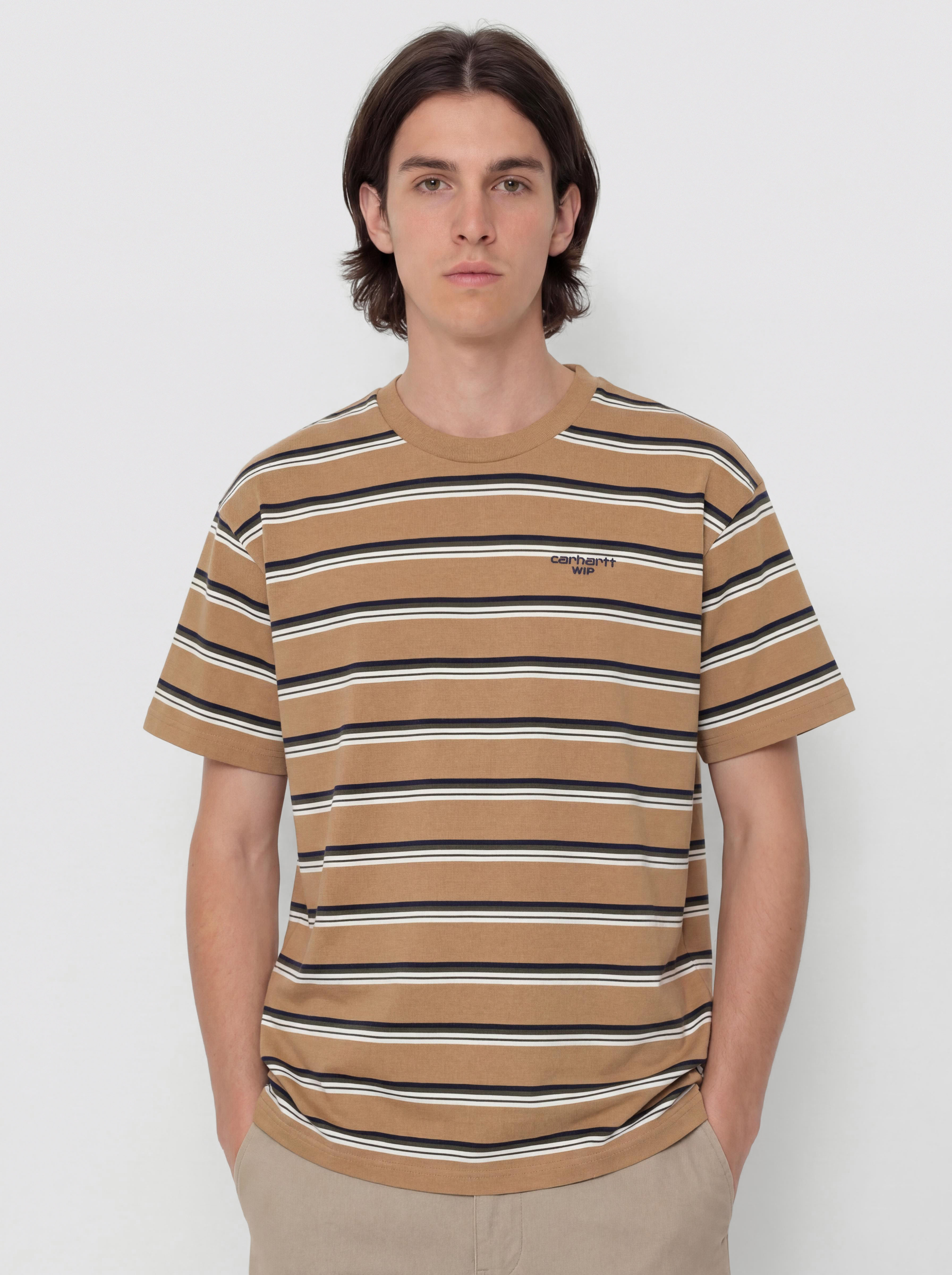 Tricou Carhartt WIP Holm (holm stripe/peanut)