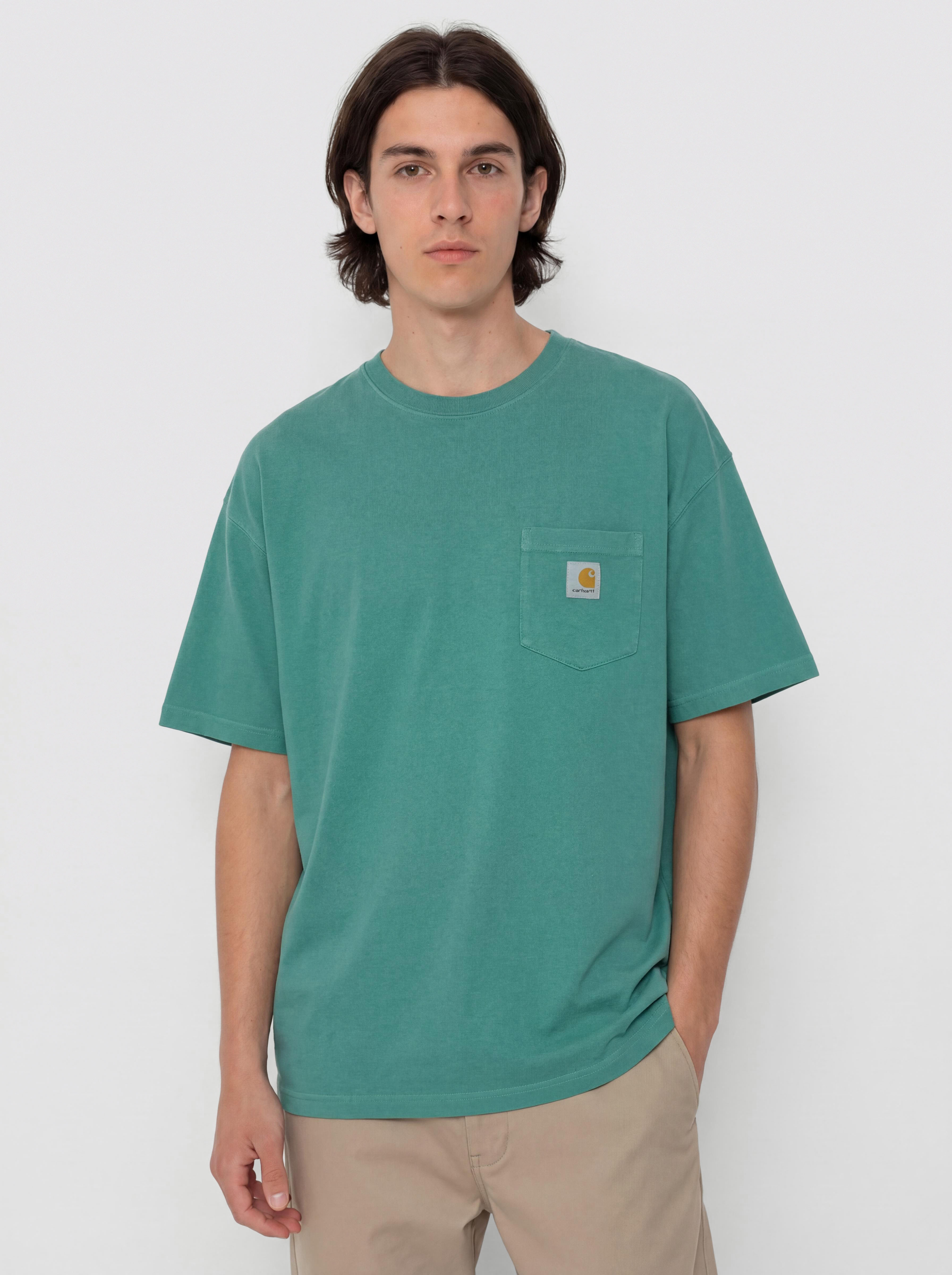 Tricou Carhartt WIP Hudson Pocket (saguaro/chalk wash)