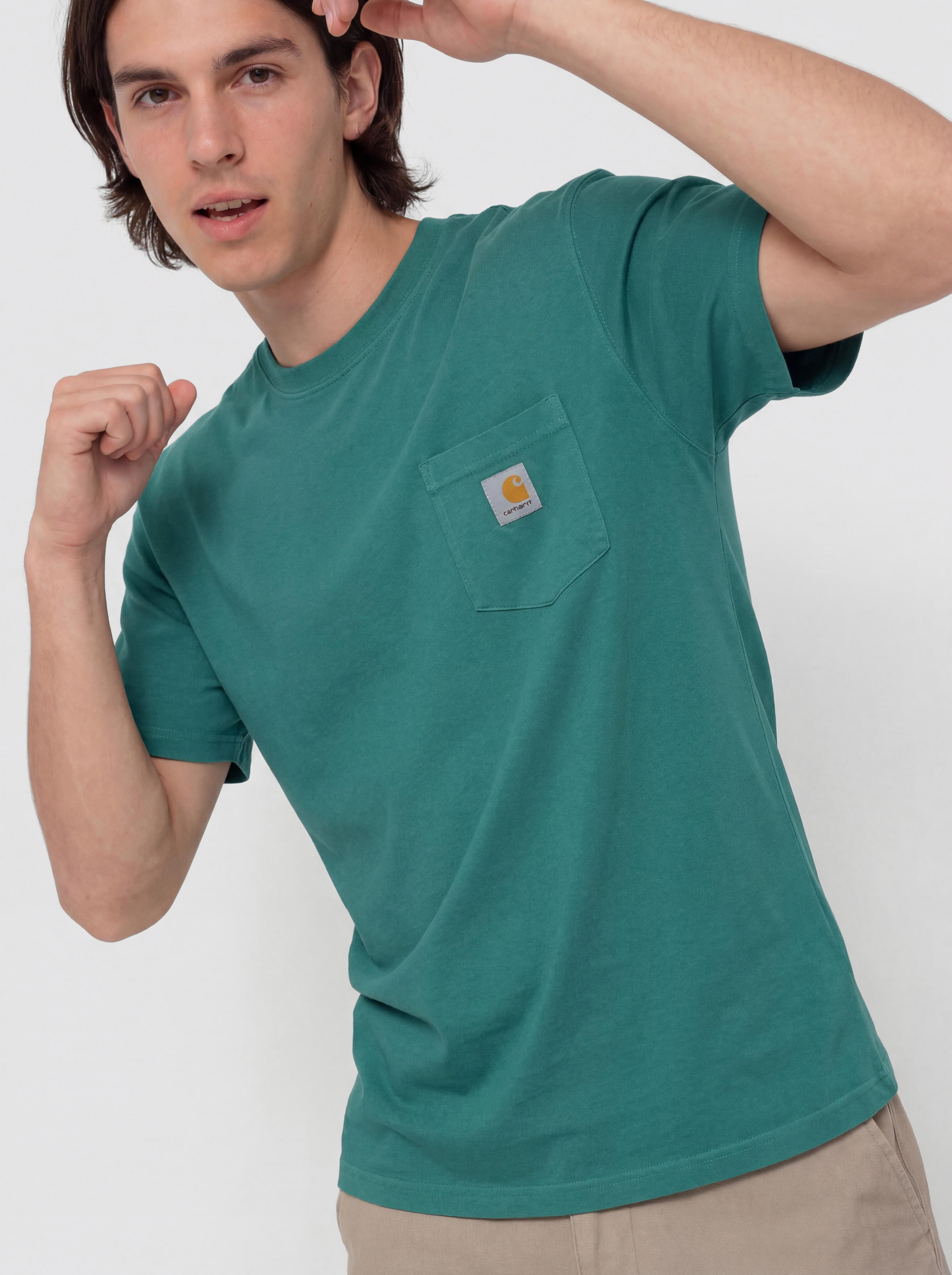 Tricou Carhartt WIP Hudson Pocket (saguaro/chalk wash)