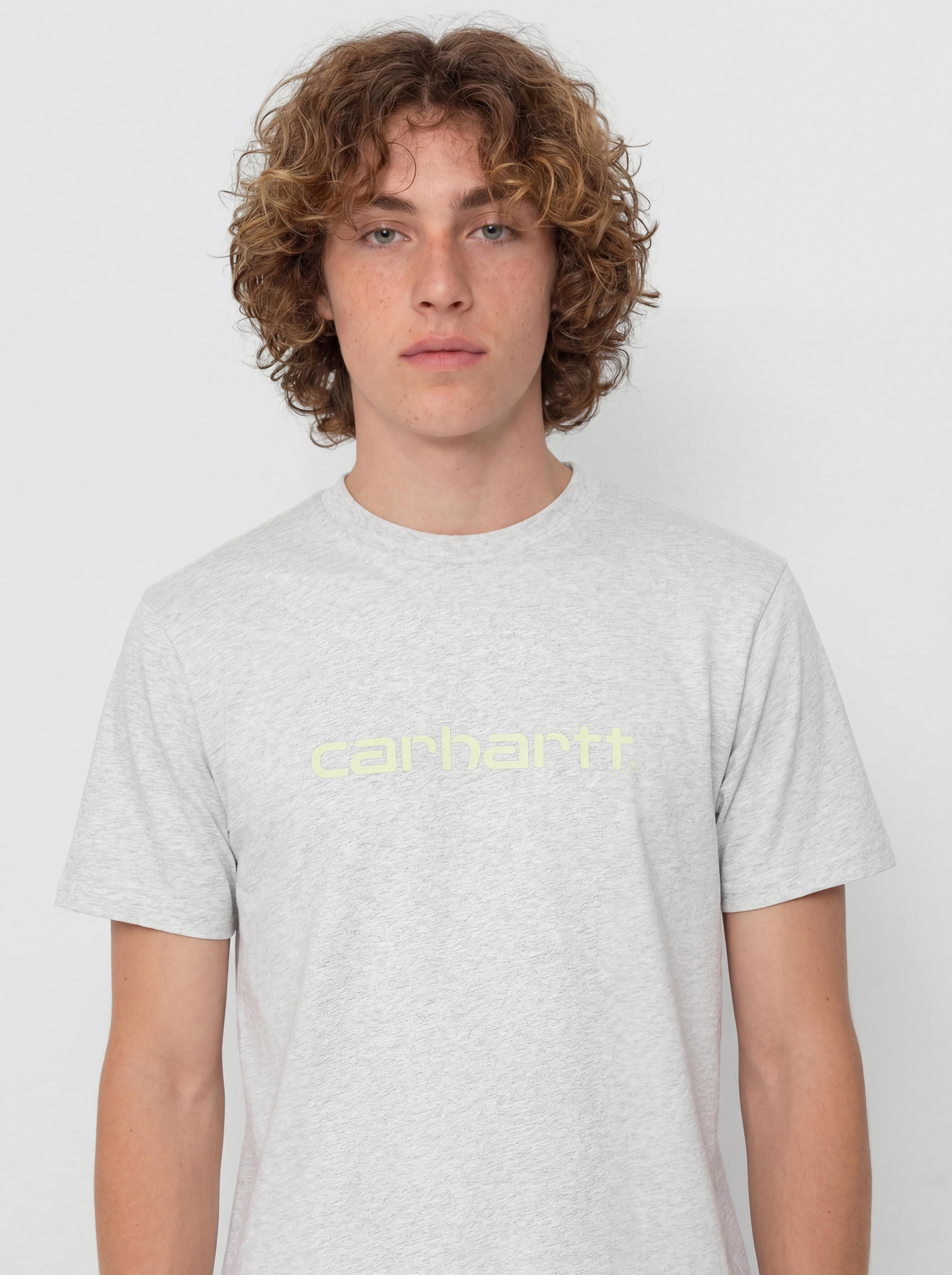 Tricou Carhartt WIP Script (ash heather/air green)