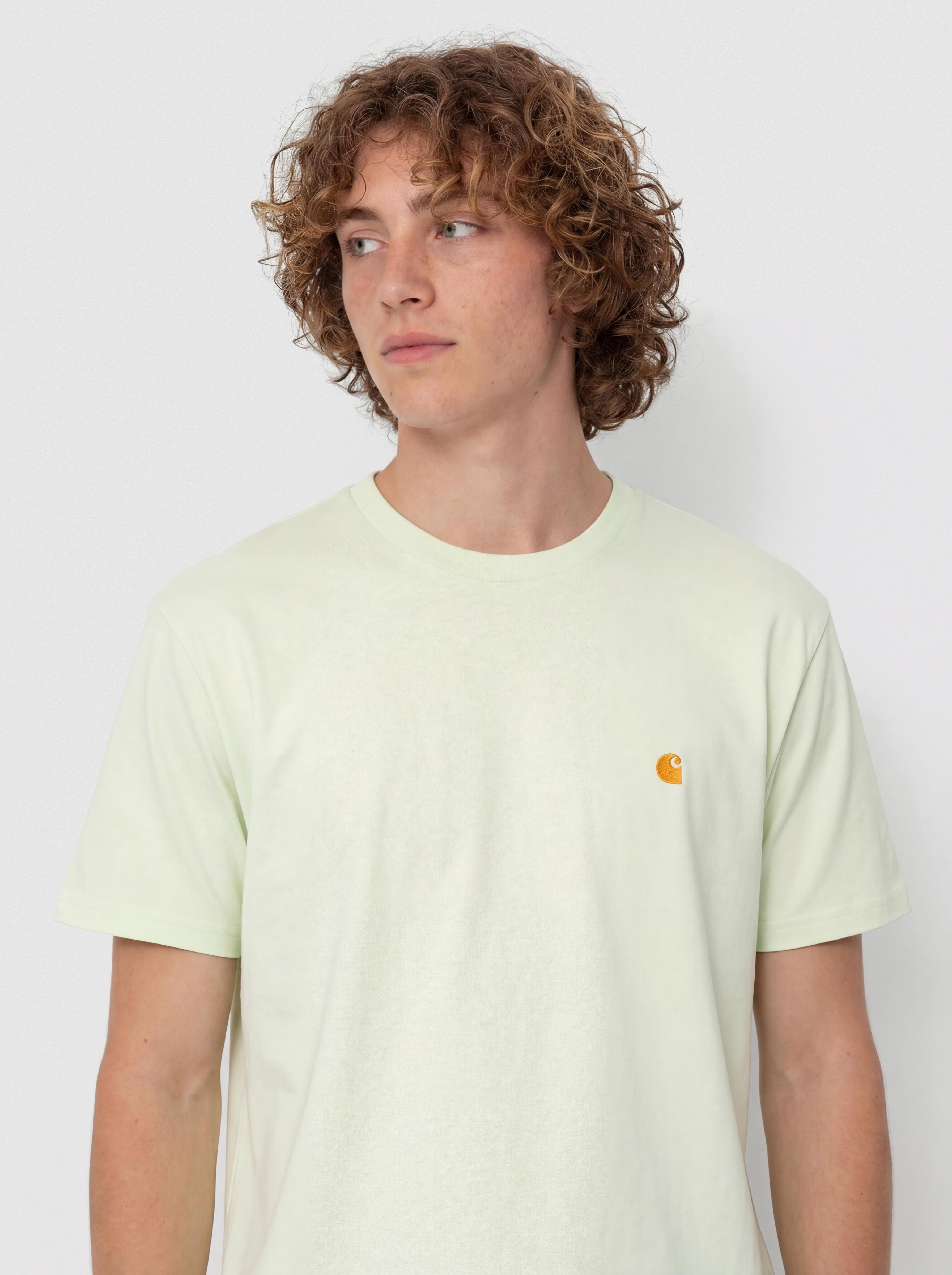 Tricou Carhartt WIP Chase (air green/gold)