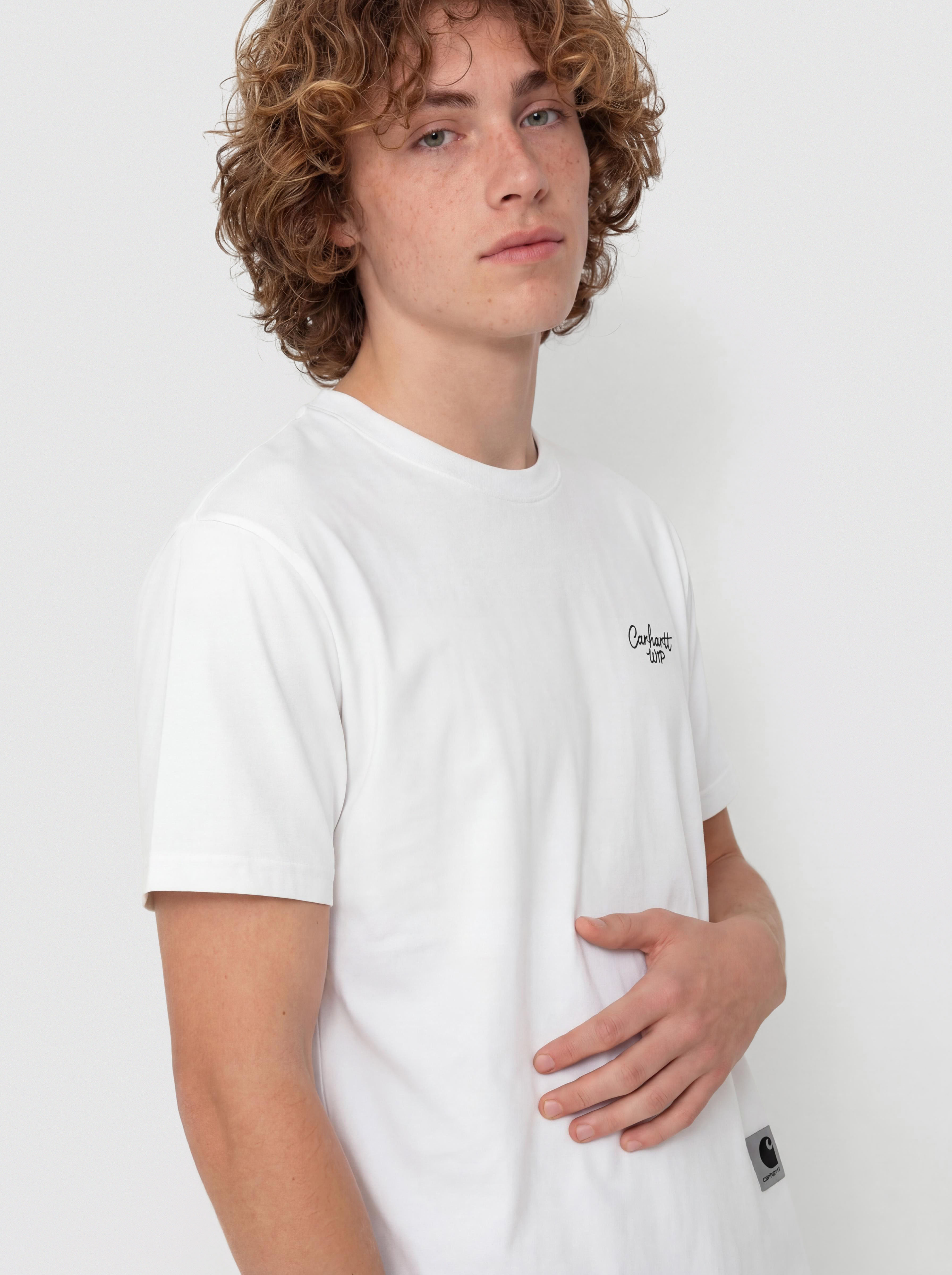 Tricou Carhartt WIP Signature Script (white/black)