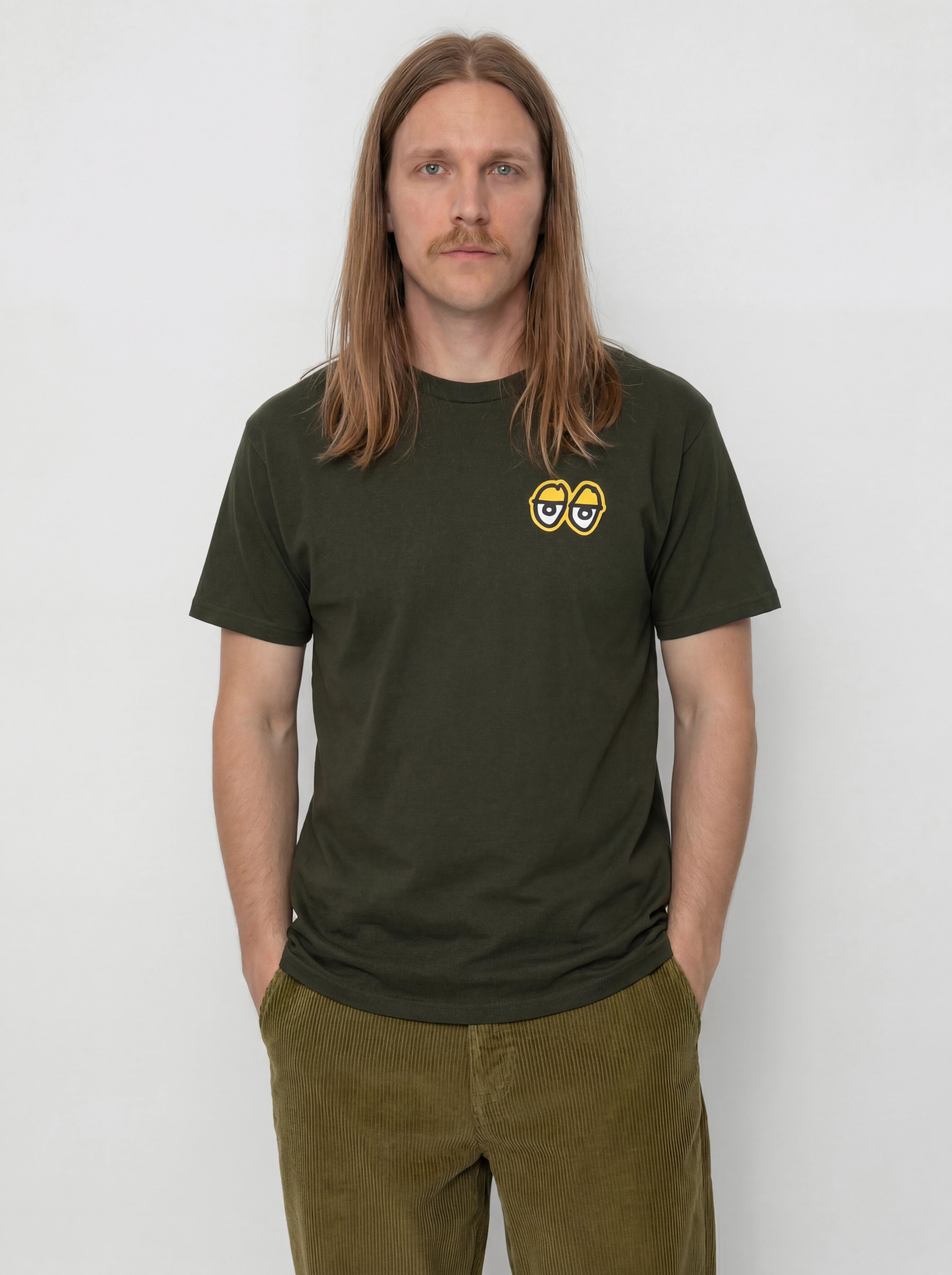 Tricou Krooked Street Eyes (forest green/gold)