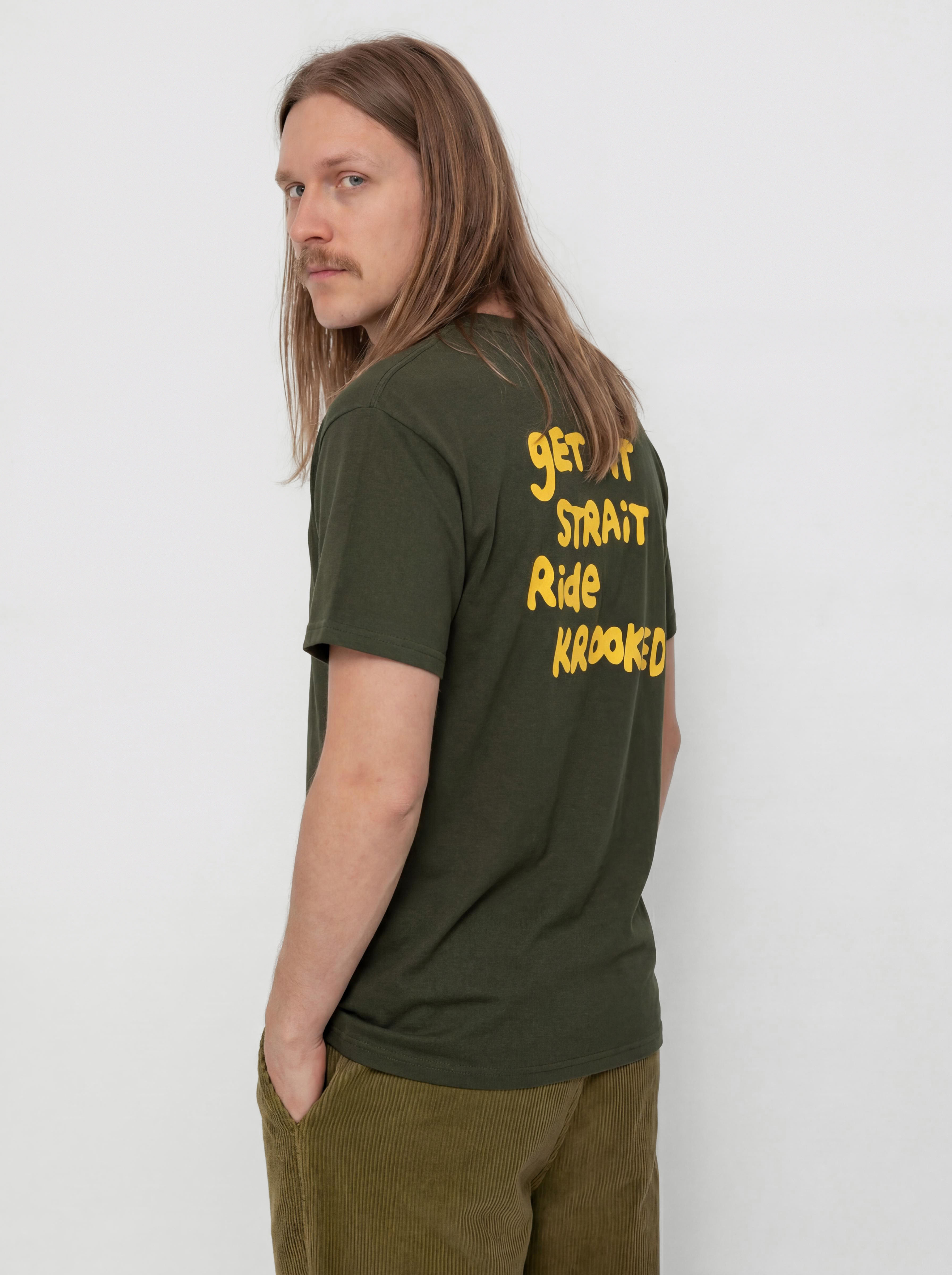 Tricou Krooked Street Eyes (forest green/gold)
