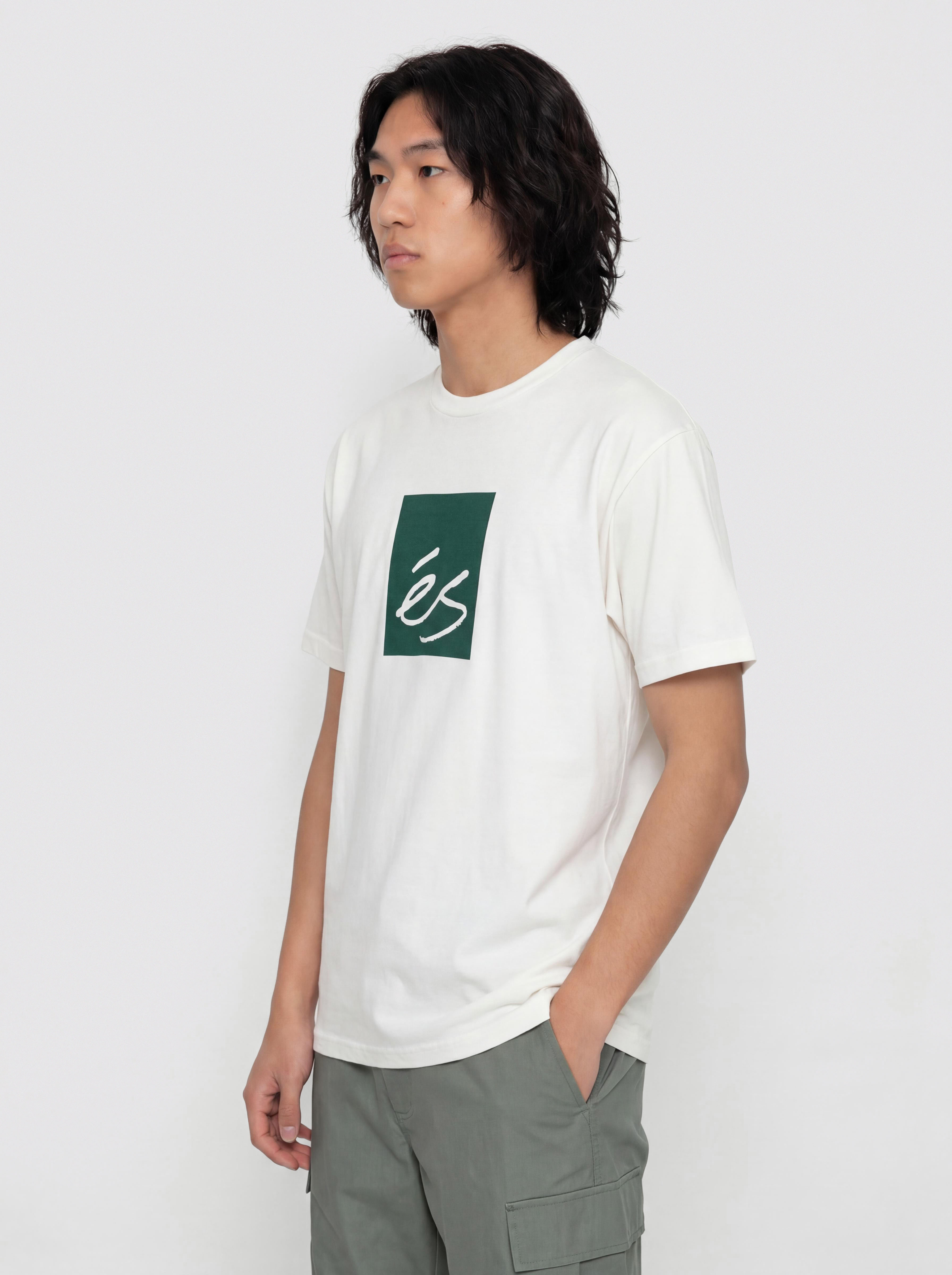 Tricou eS Main Block (white/green)