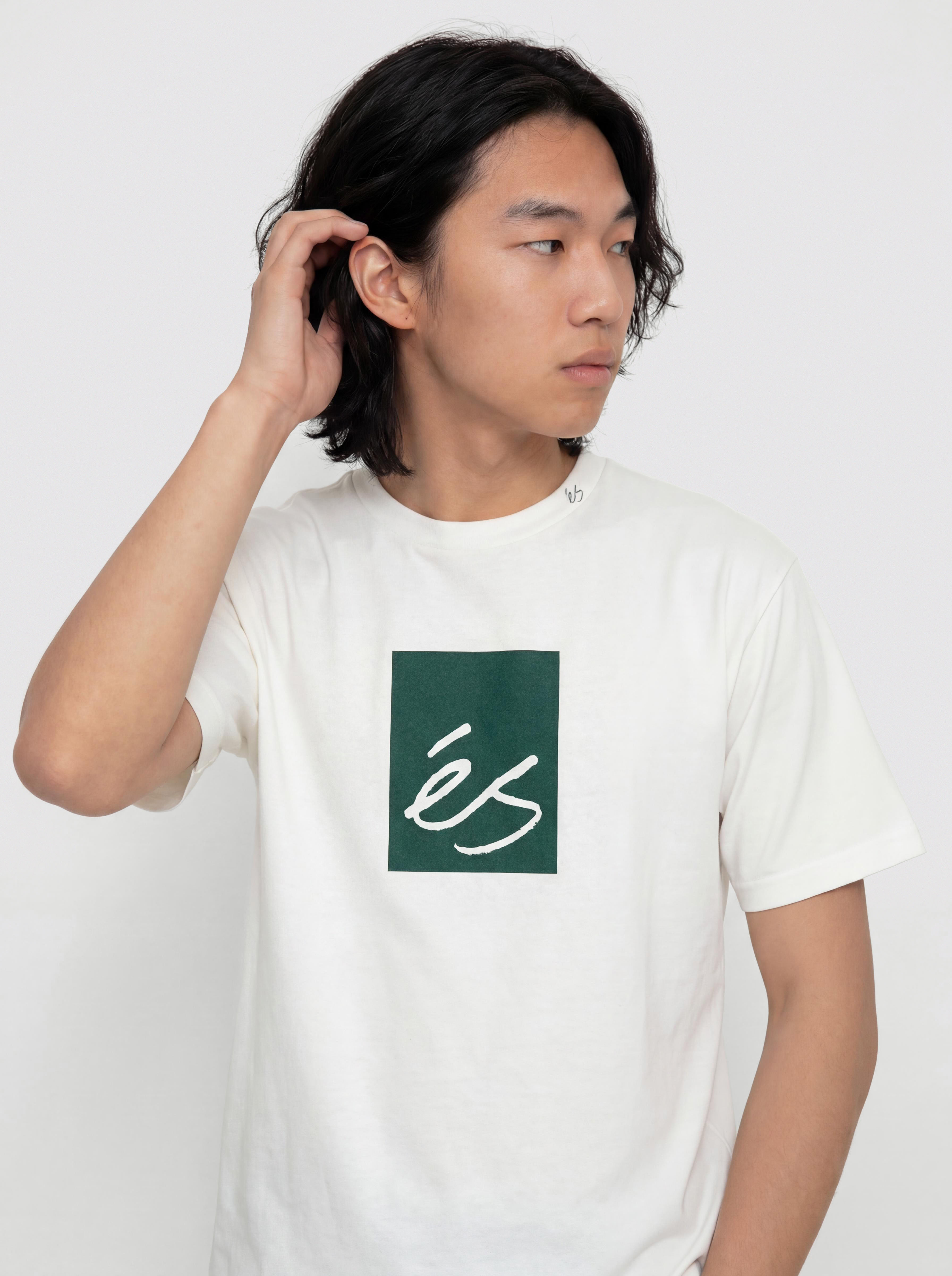 Tricou eS Main Block (white/green)