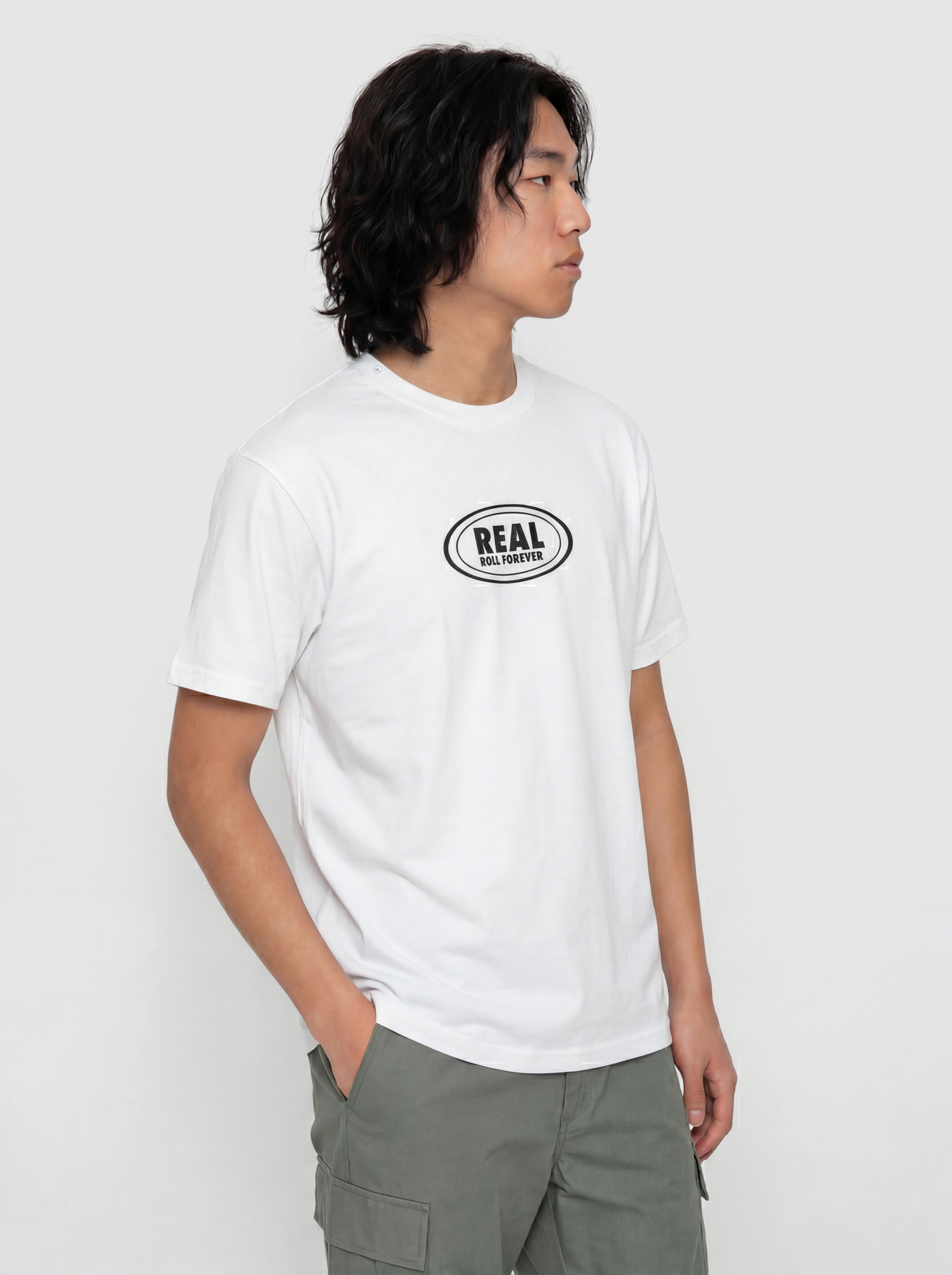 Tricou Real Roll Forever (white w/black print)