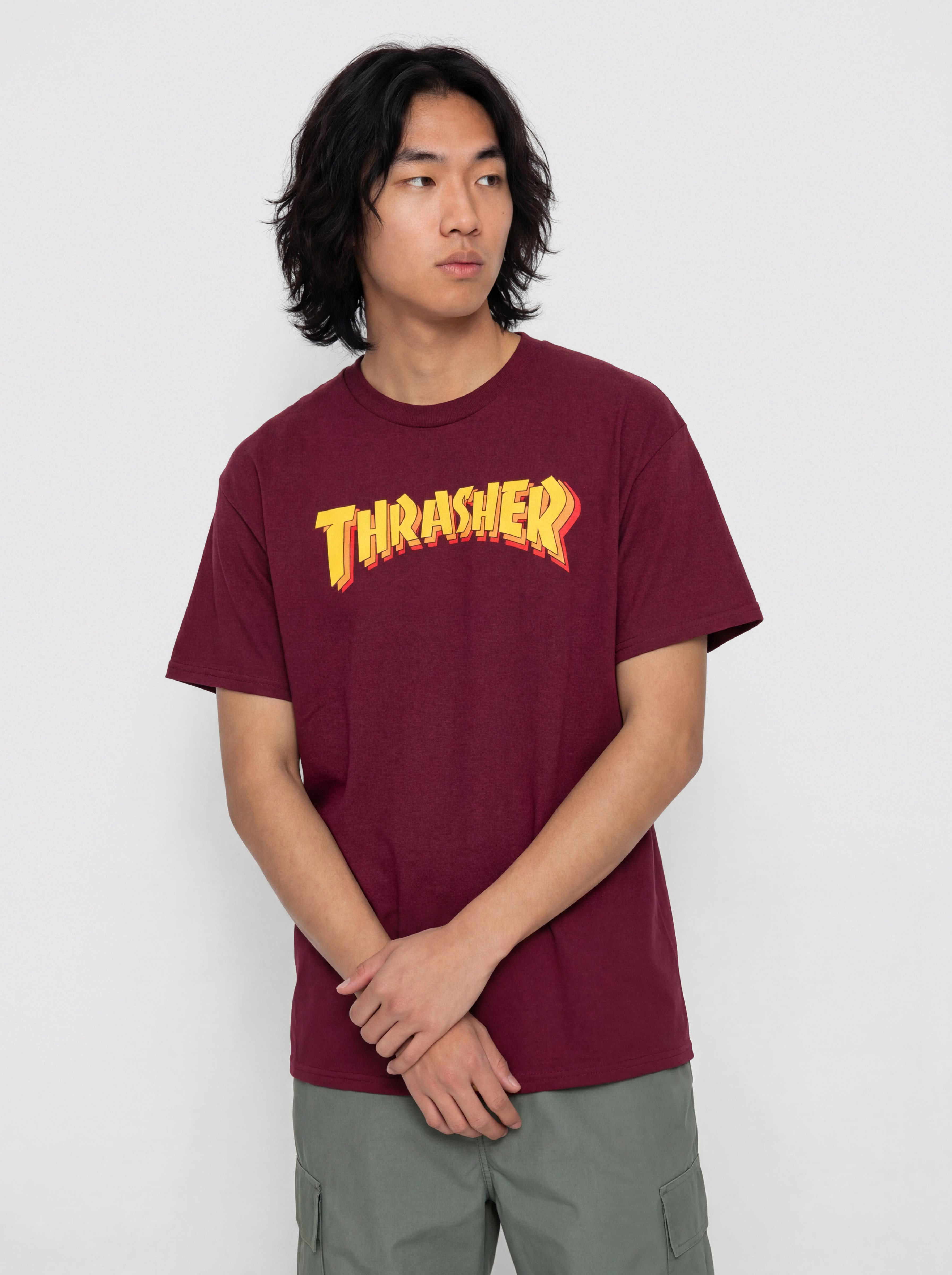 Tricou Thrasher Stacked (maroon)