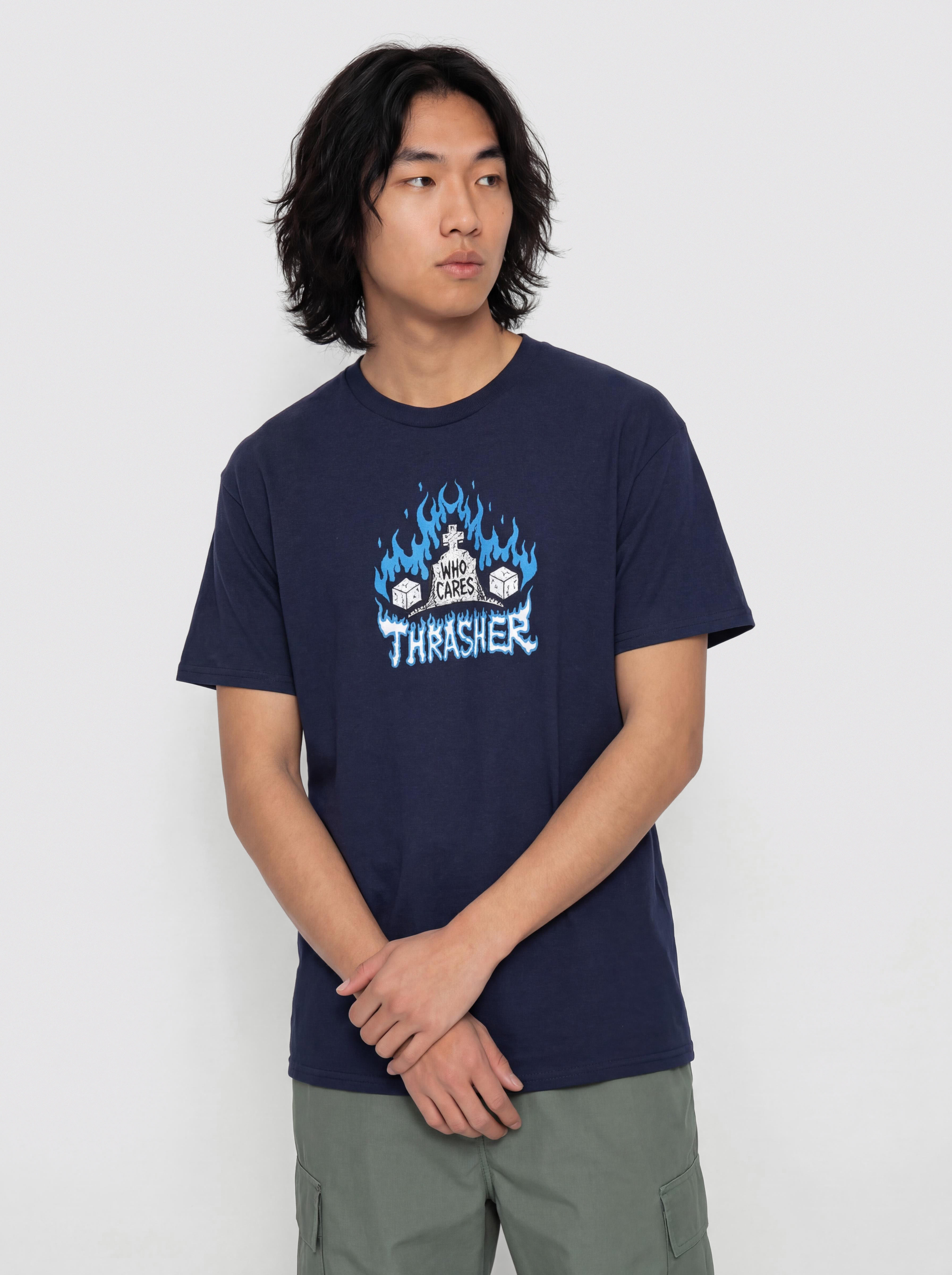 Tricou Thrasher Who Cares By Neckface (navy)