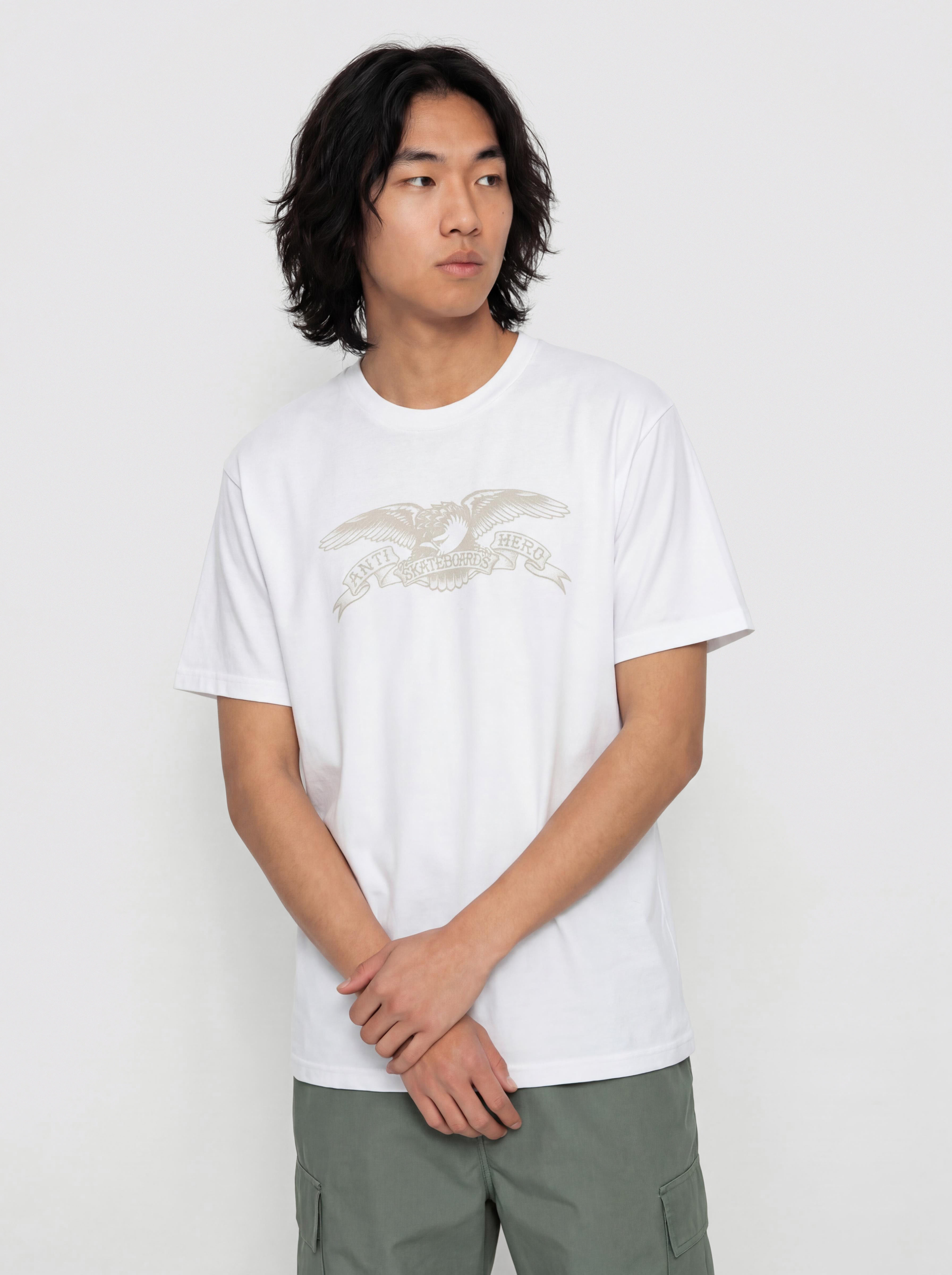 Tricou Antihero Basic Eagle (white w/grey print)