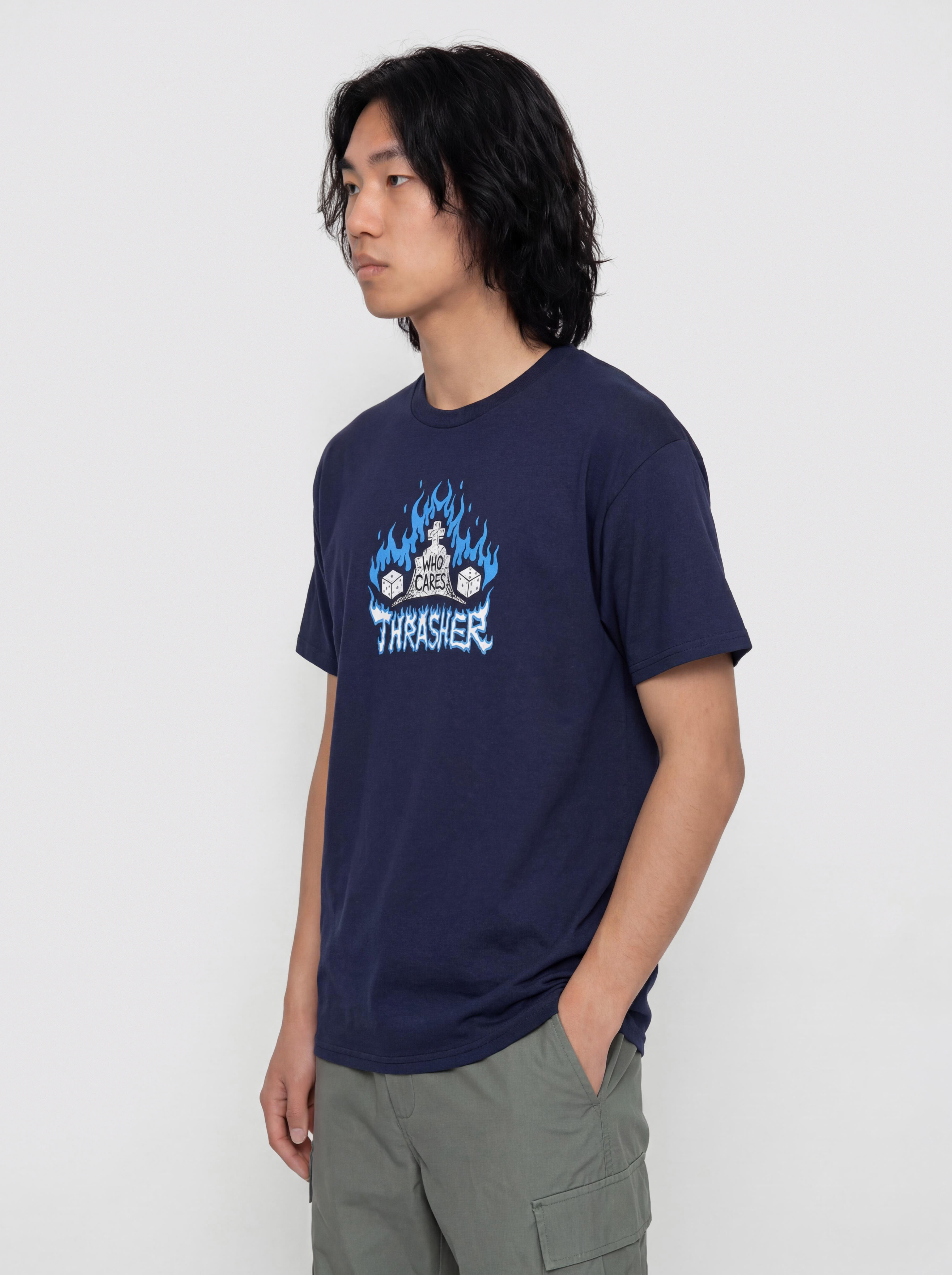Tricou Thrasher Who Cares By Neckface (navy)