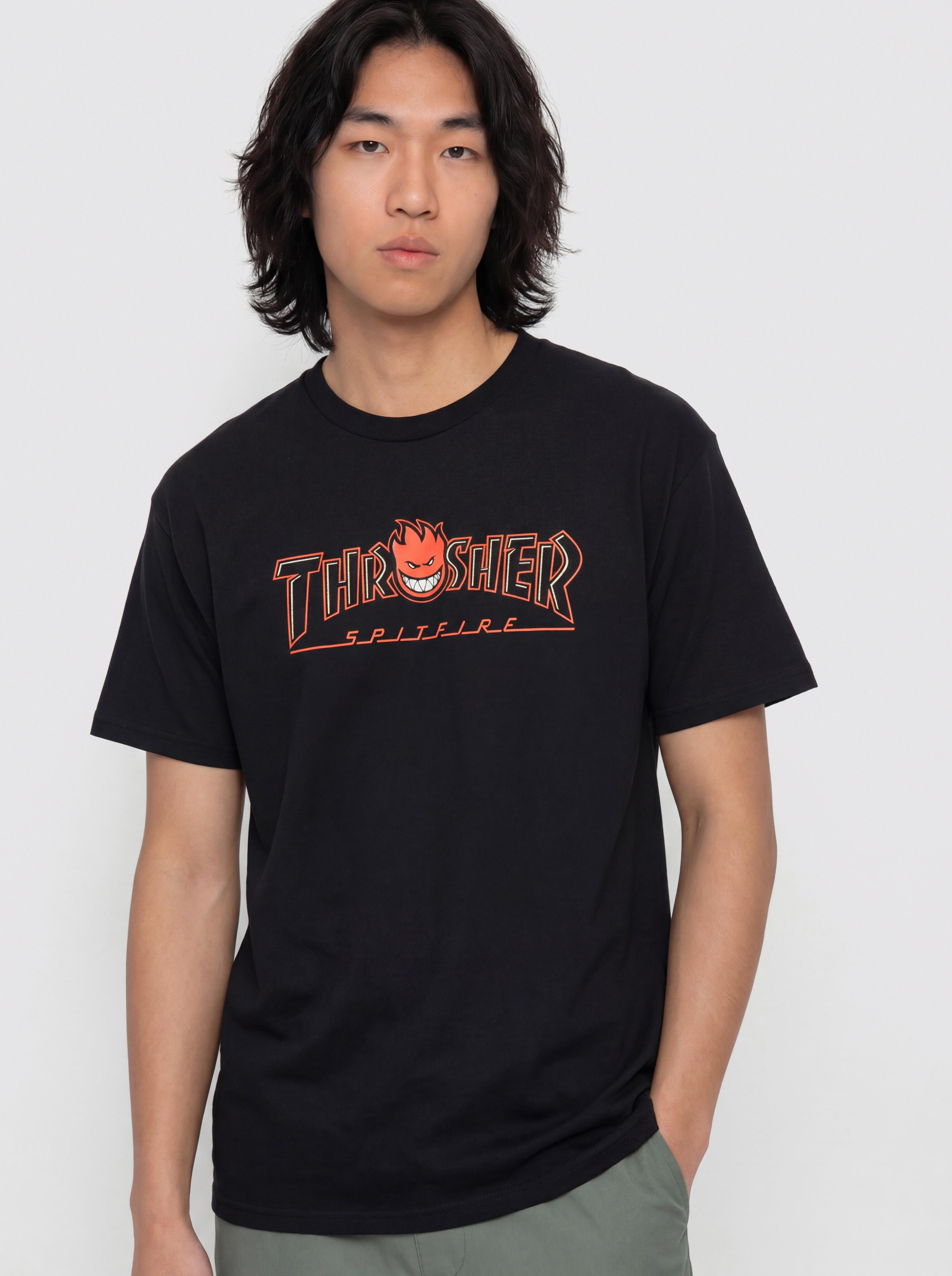 Tricou Thrasher x Spitfire Big Head Outline (black)