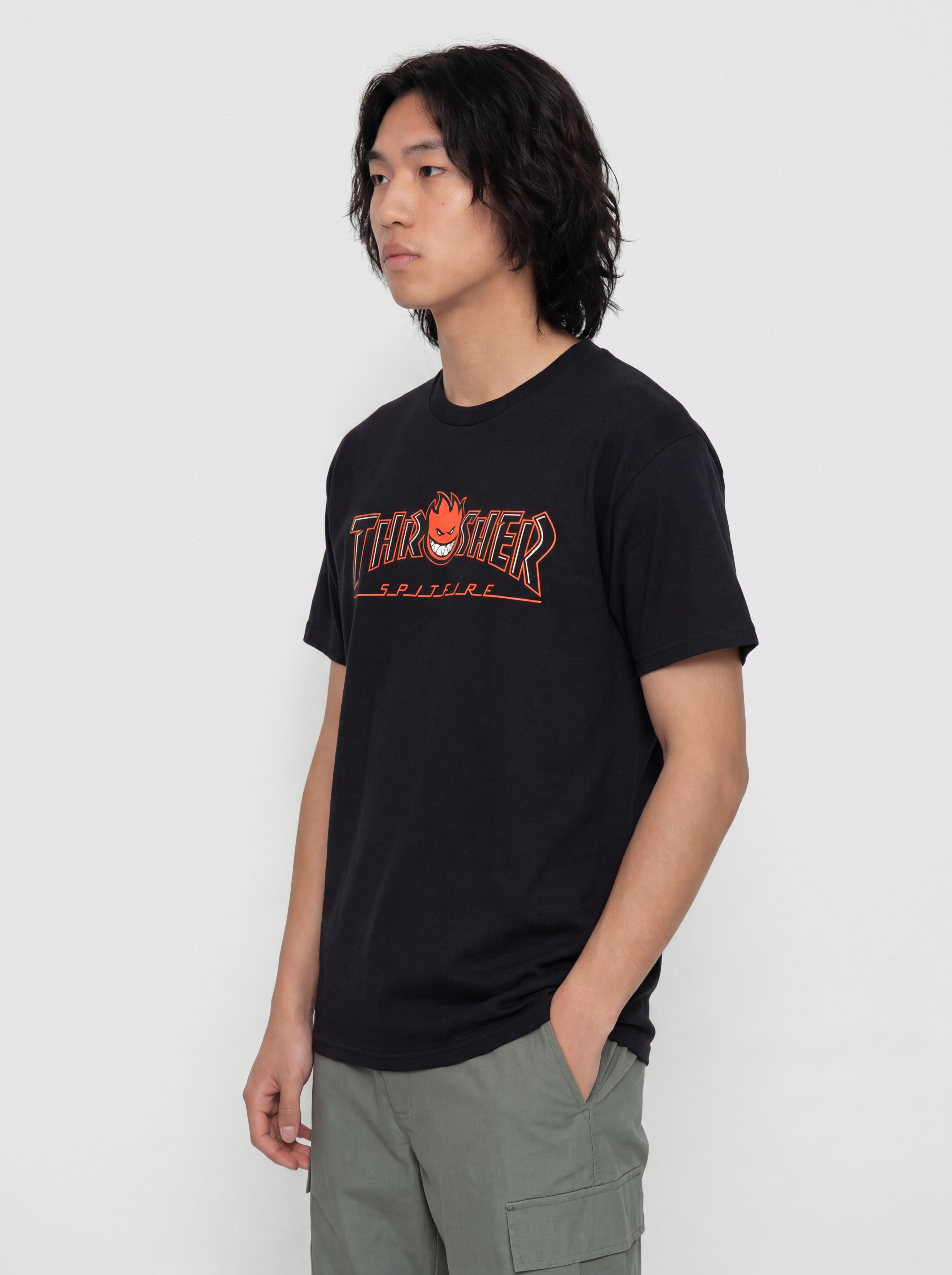 Tricou Thrasher x Spitfire Big Head Outline (black)