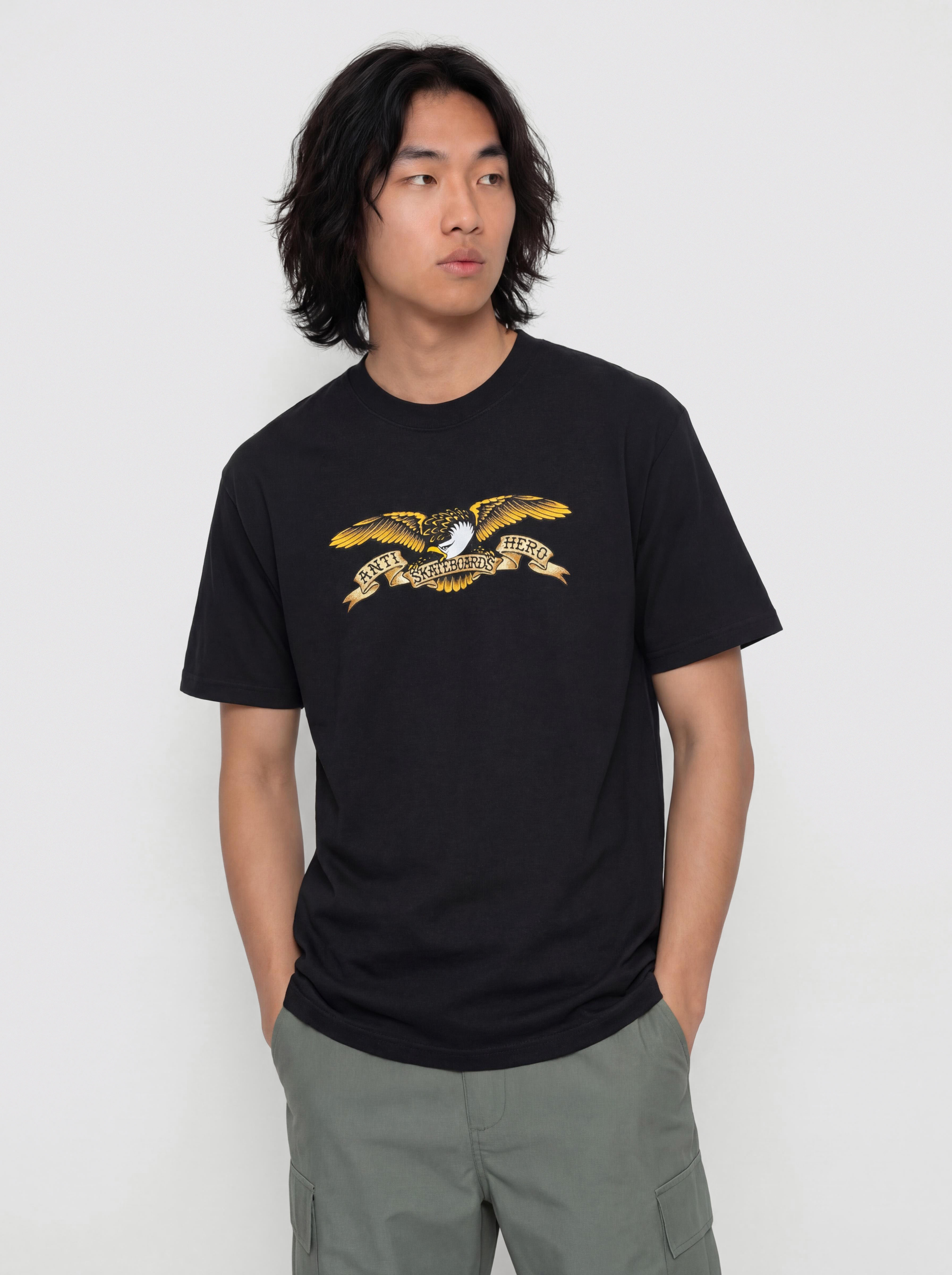 Tricou Antihero Eagle (black garment dye w/multi color print)