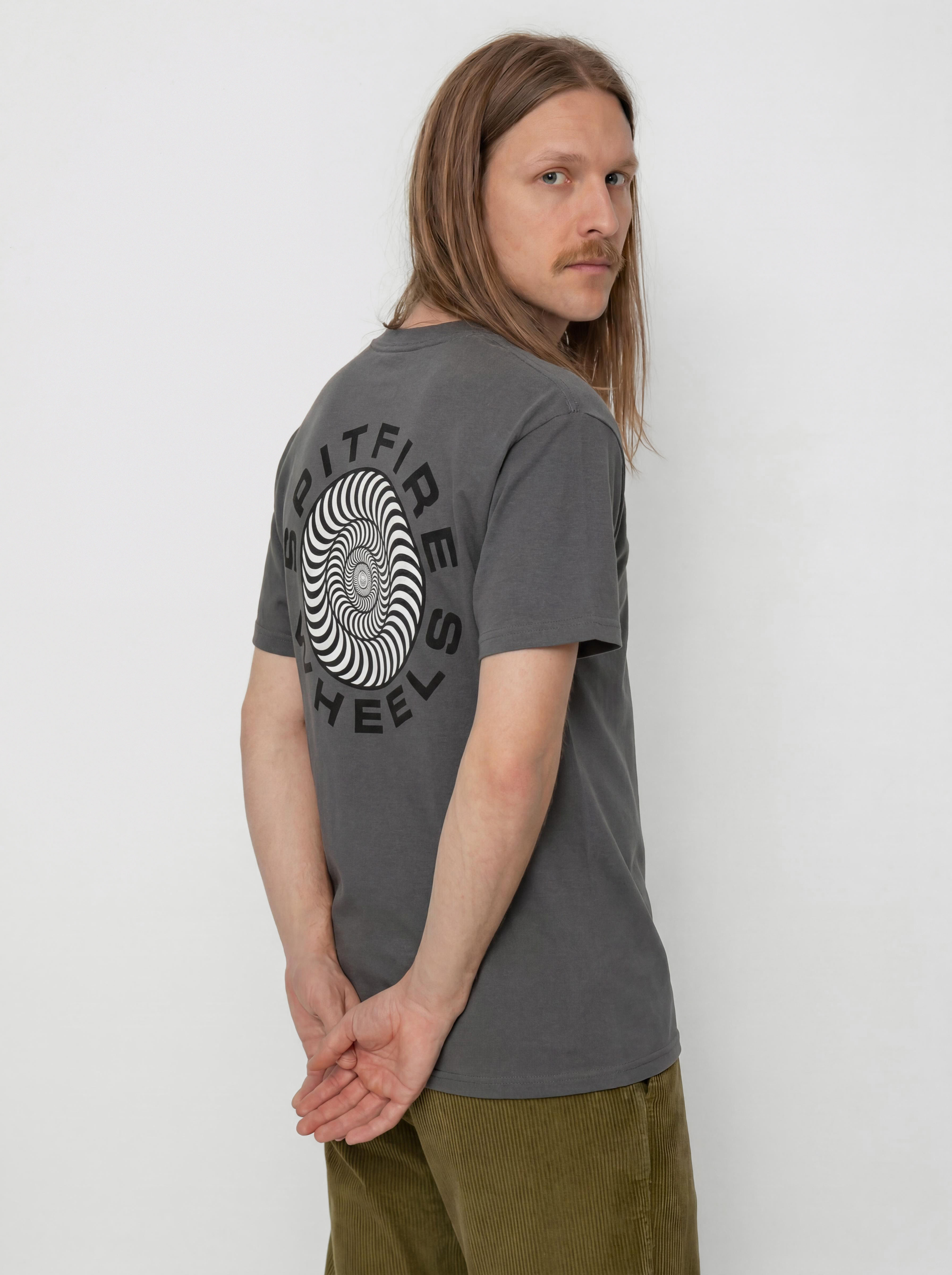 Tricou Spitfire Classic 87 Swirl Fill (charcoal solid w/black&white prints)