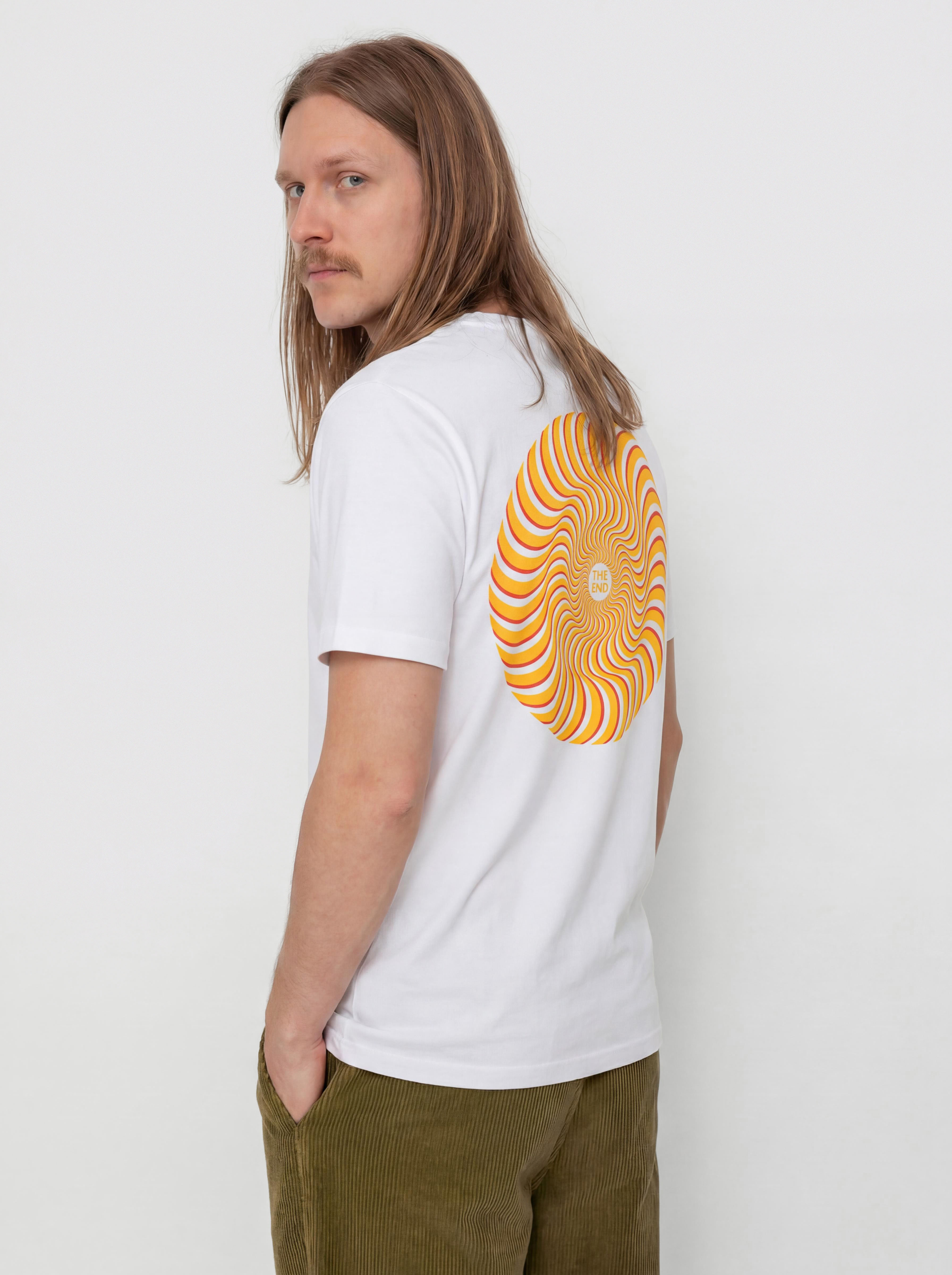 Tricou Spitfire Classic Swirl Overlay (white w/yellow & red prints)