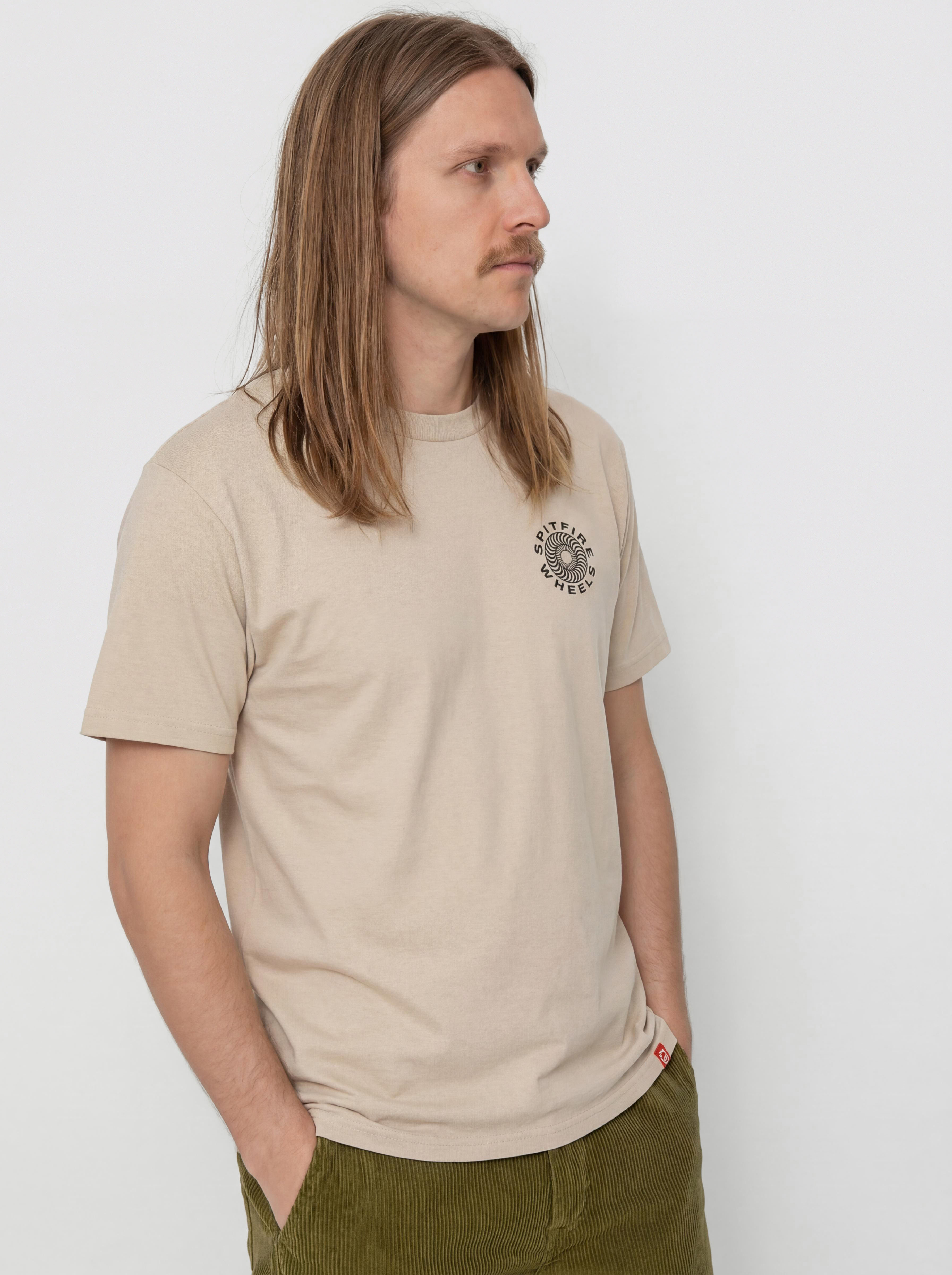 Tricou Spitfire Classic 87 Swirl Fill (sand/black & white prints)