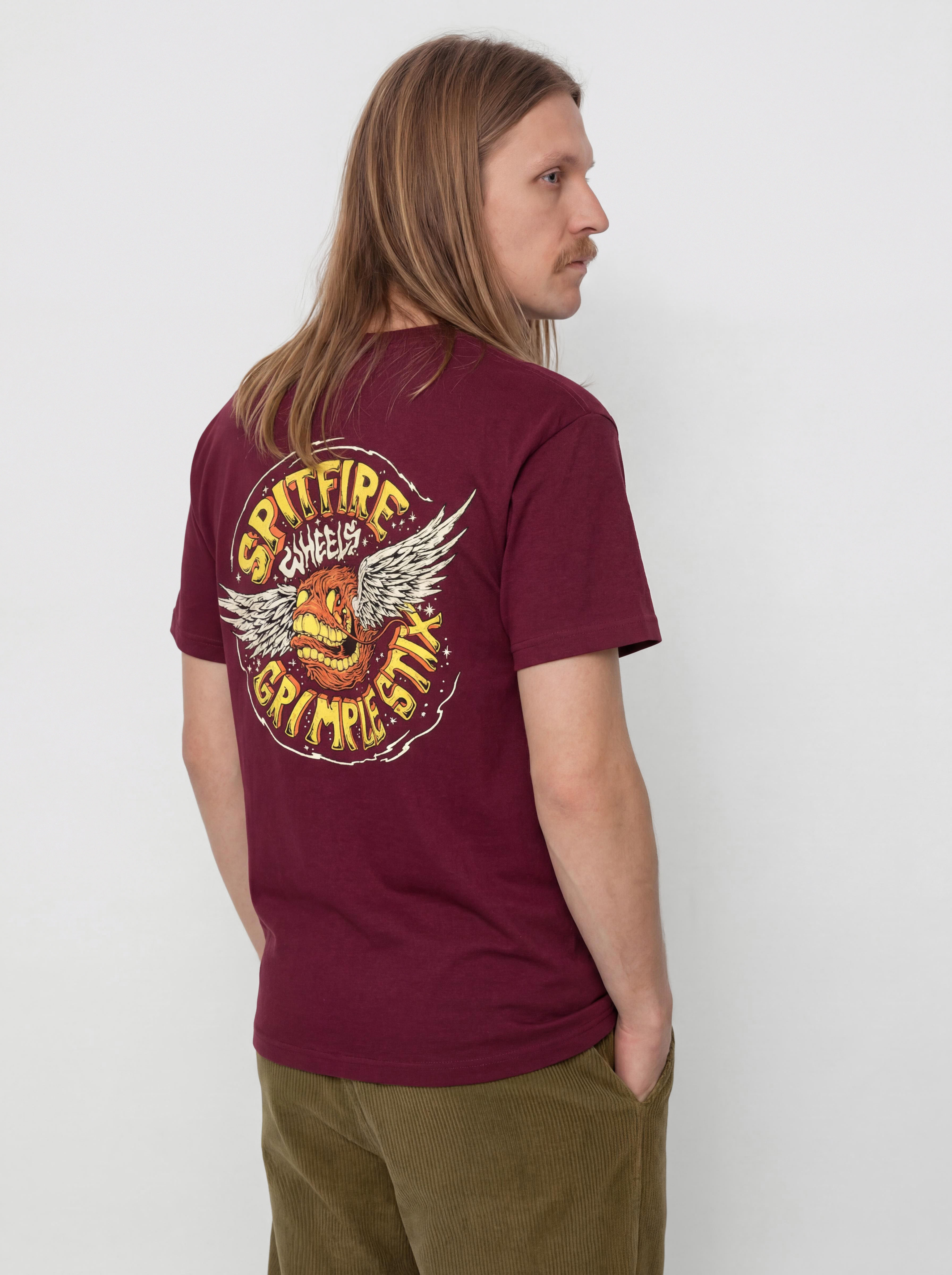 Tricou Spitfire Flying Grimple (burgundy)