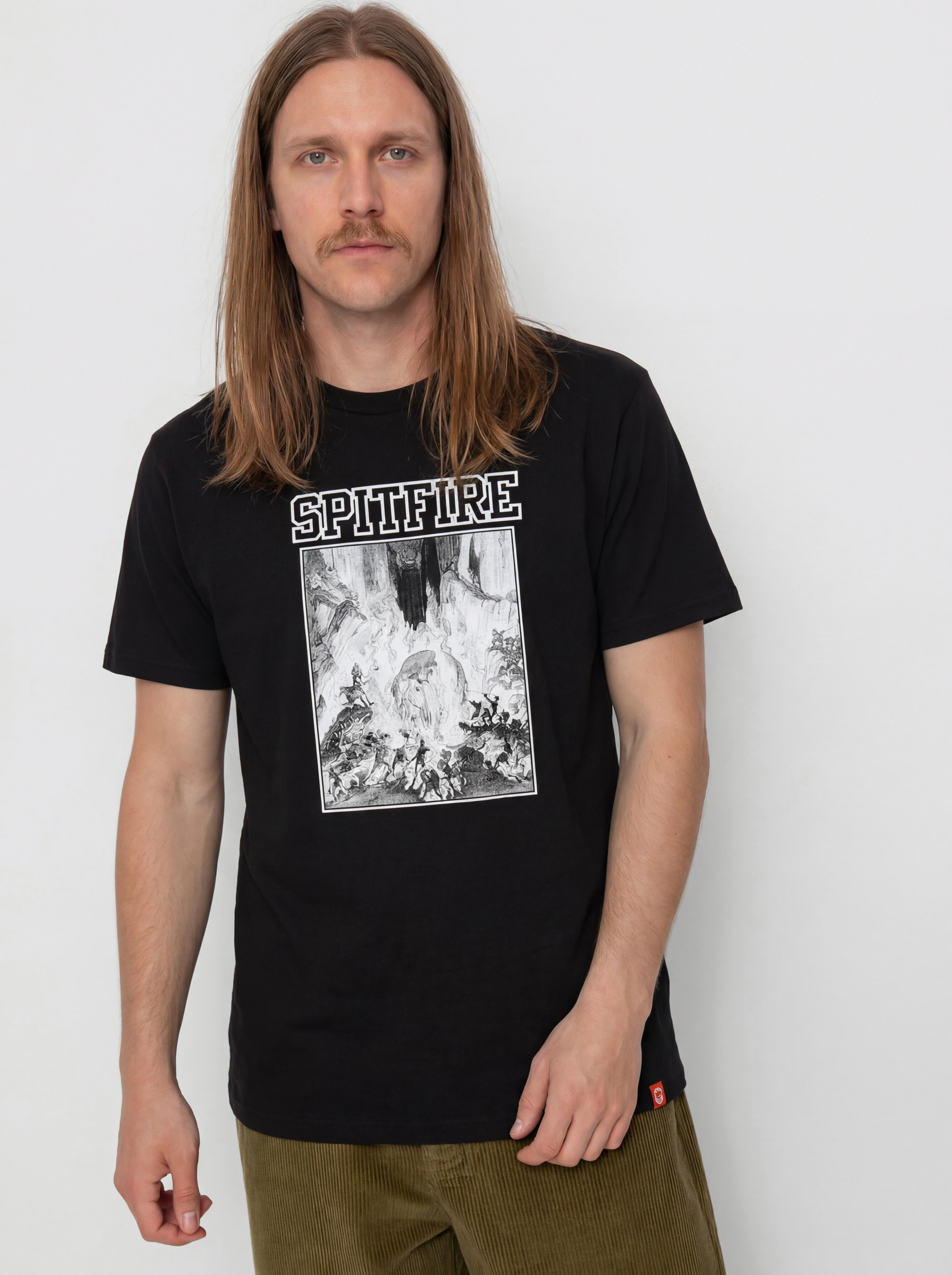 Tricou Spitfire Inferno (black w/black&white prints)
